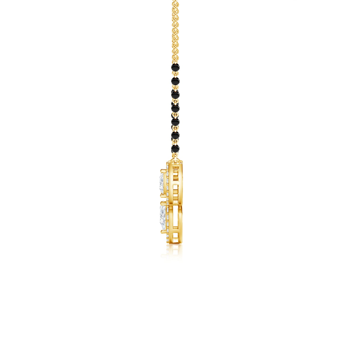 Pear Trio Lab-Grown Diamond with Halo Mangalsutra