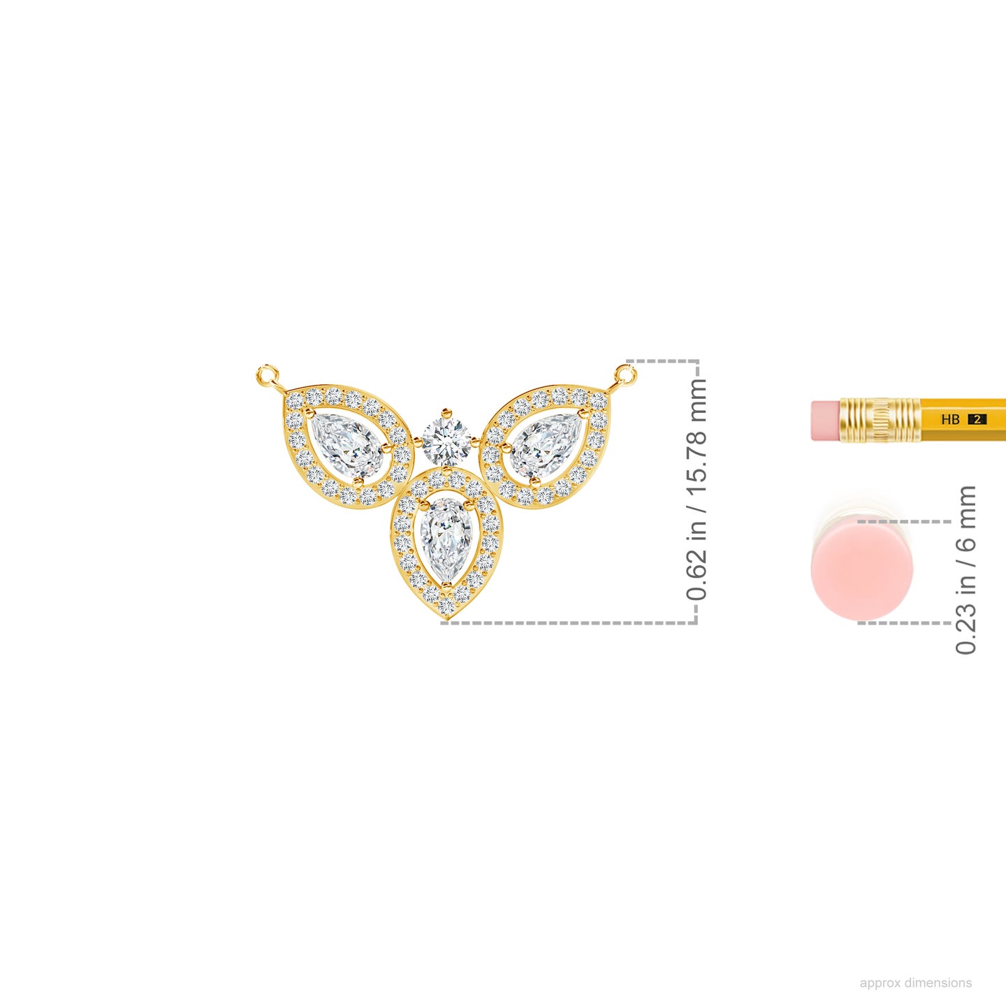 Pear Trio Lab-Grown Diamond with Halo Mangalsutra