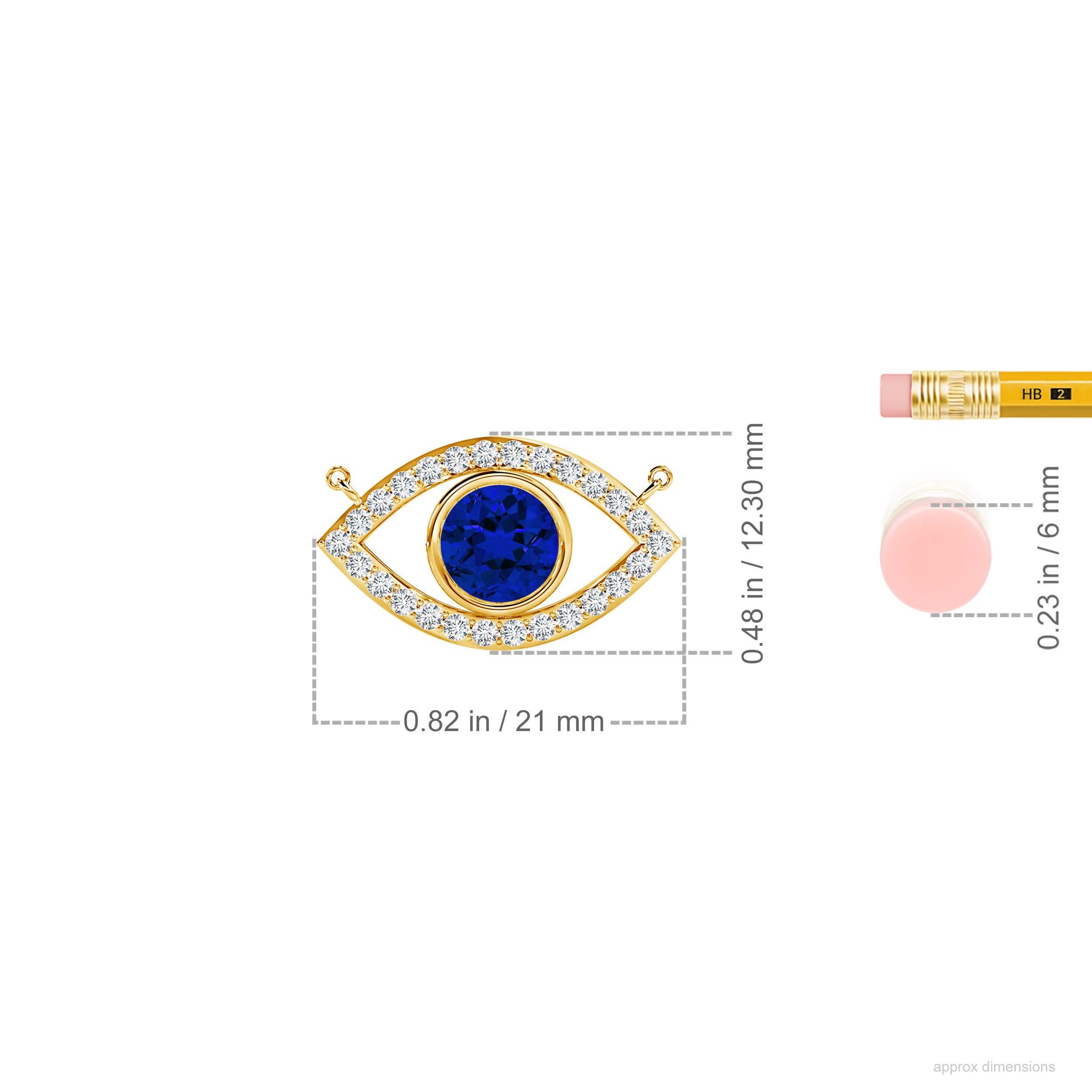 Premium - Lab-Grown Blue Sapphire / 0.96 CT / 14 KT Yellow Gold