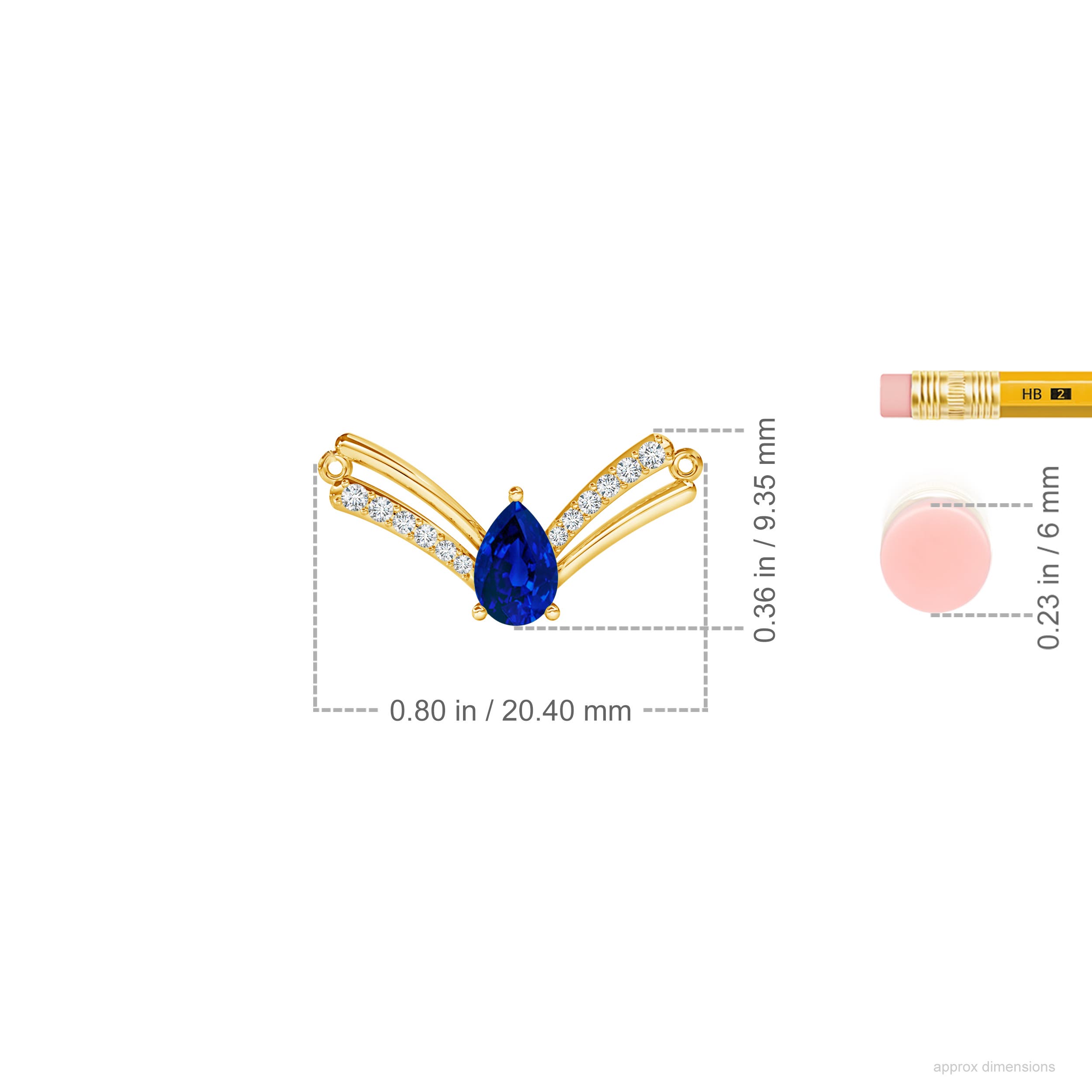 Premium - Lab-Grown Blue Sapphire / 0.48 CT / 14 KT Yellow Gold