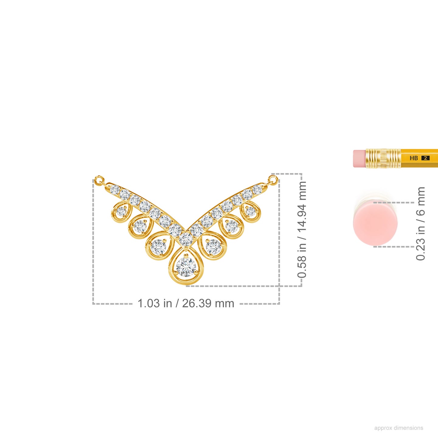 Graduated Lab-Grown Diamond Drop V Mangalsutra