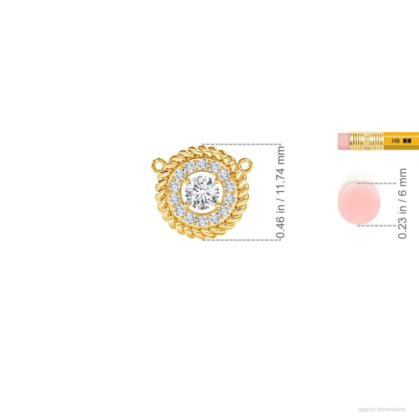 Solitaire Lab-Grown Diamond with Halo and Twisted Wire Mangalsutra