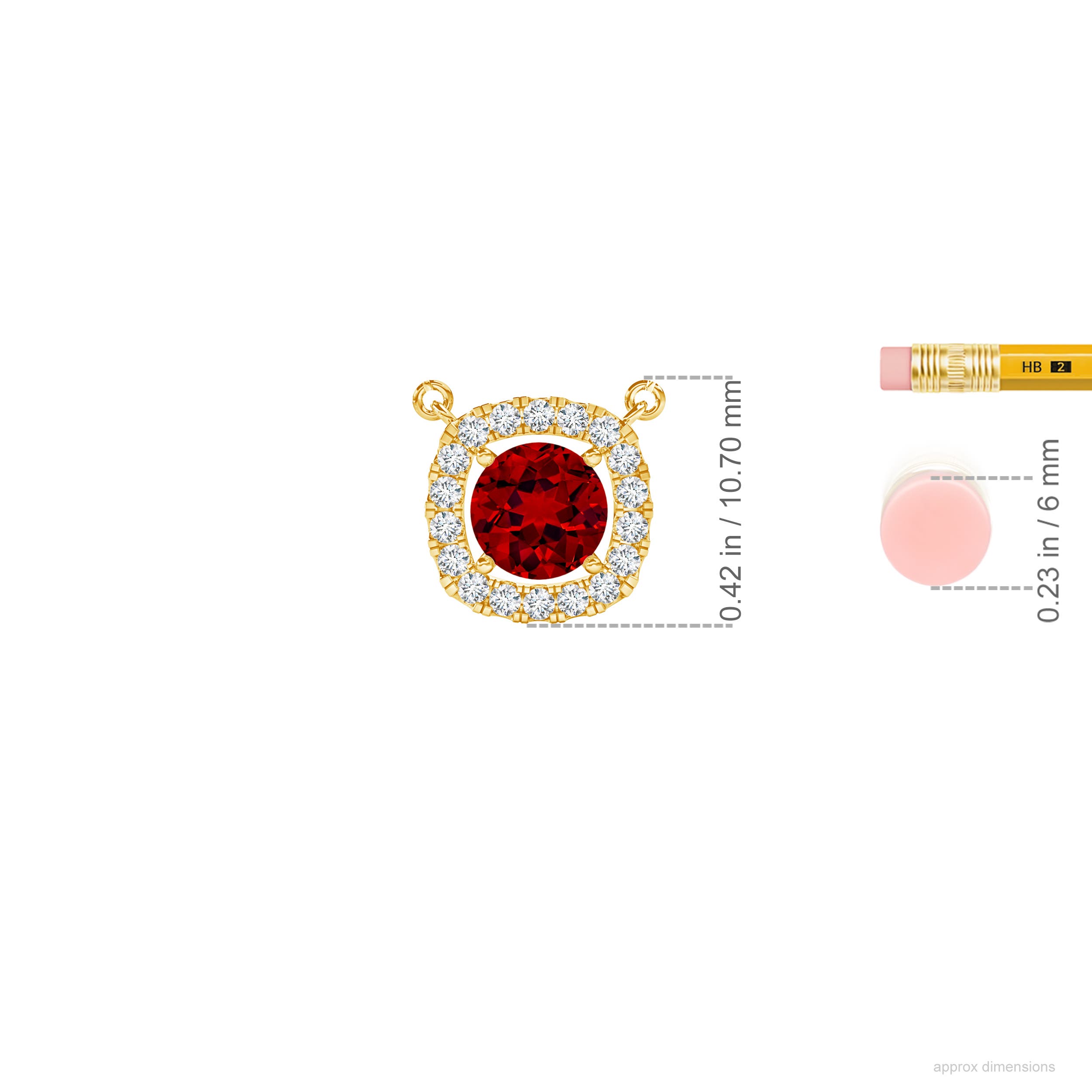 Premium - Lab-Grown Ruby / 1.22 CT / 14 KT Yellow Gold