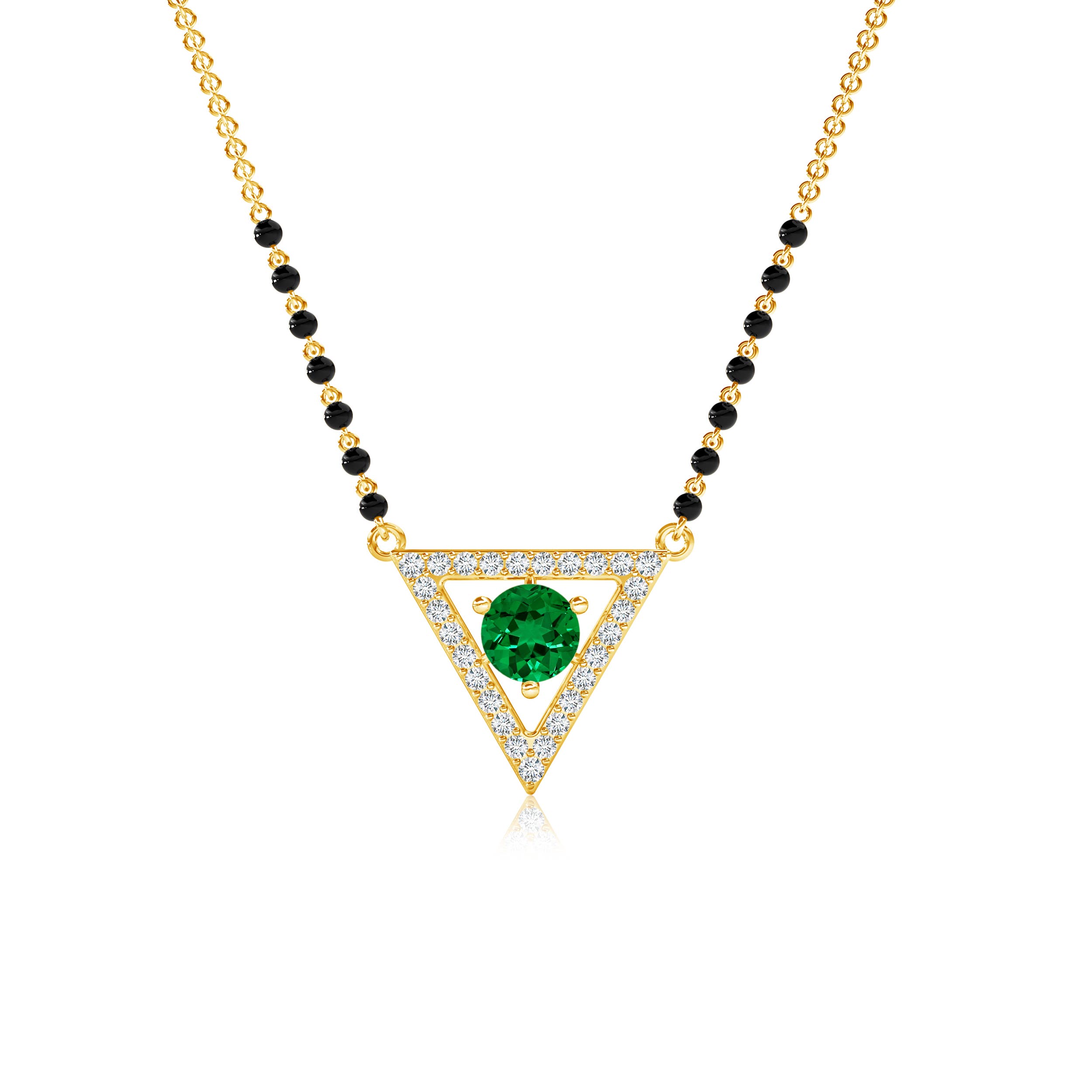 Premium - Lab-Grown Emerald / 0.52 CT / 14 KT Yellow Gold