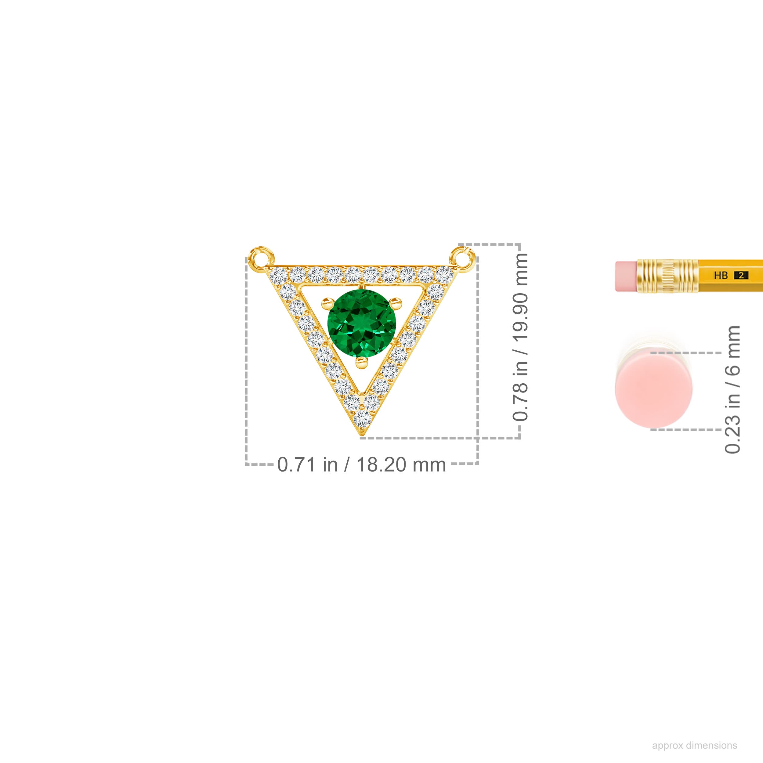 Premium - Lab-Grown Emerald / 0.52 CT / 14 KT Yellow Gold