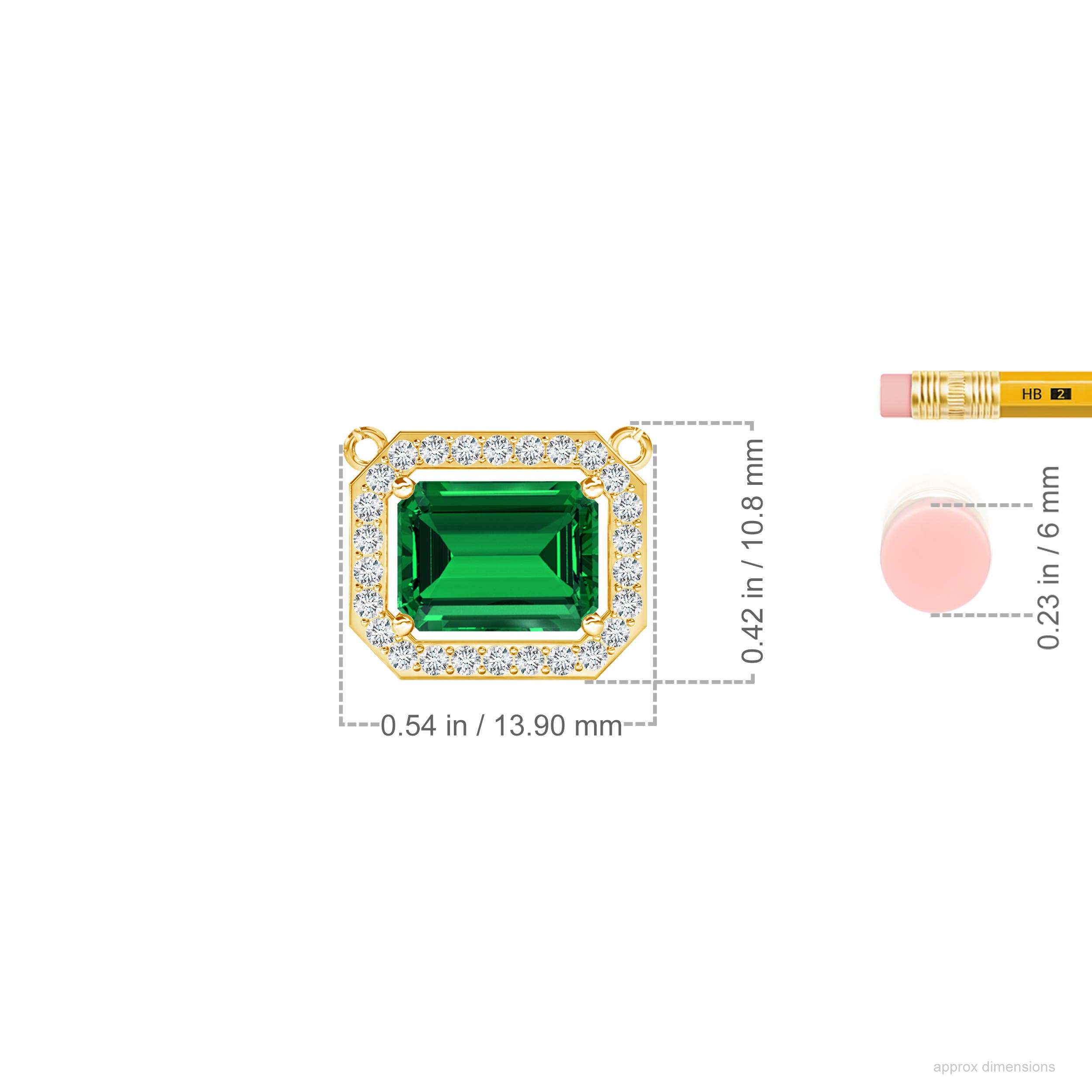 Premium - Lab-Grown Emerald / 1.71 CT / 14 KT Yellow Gold