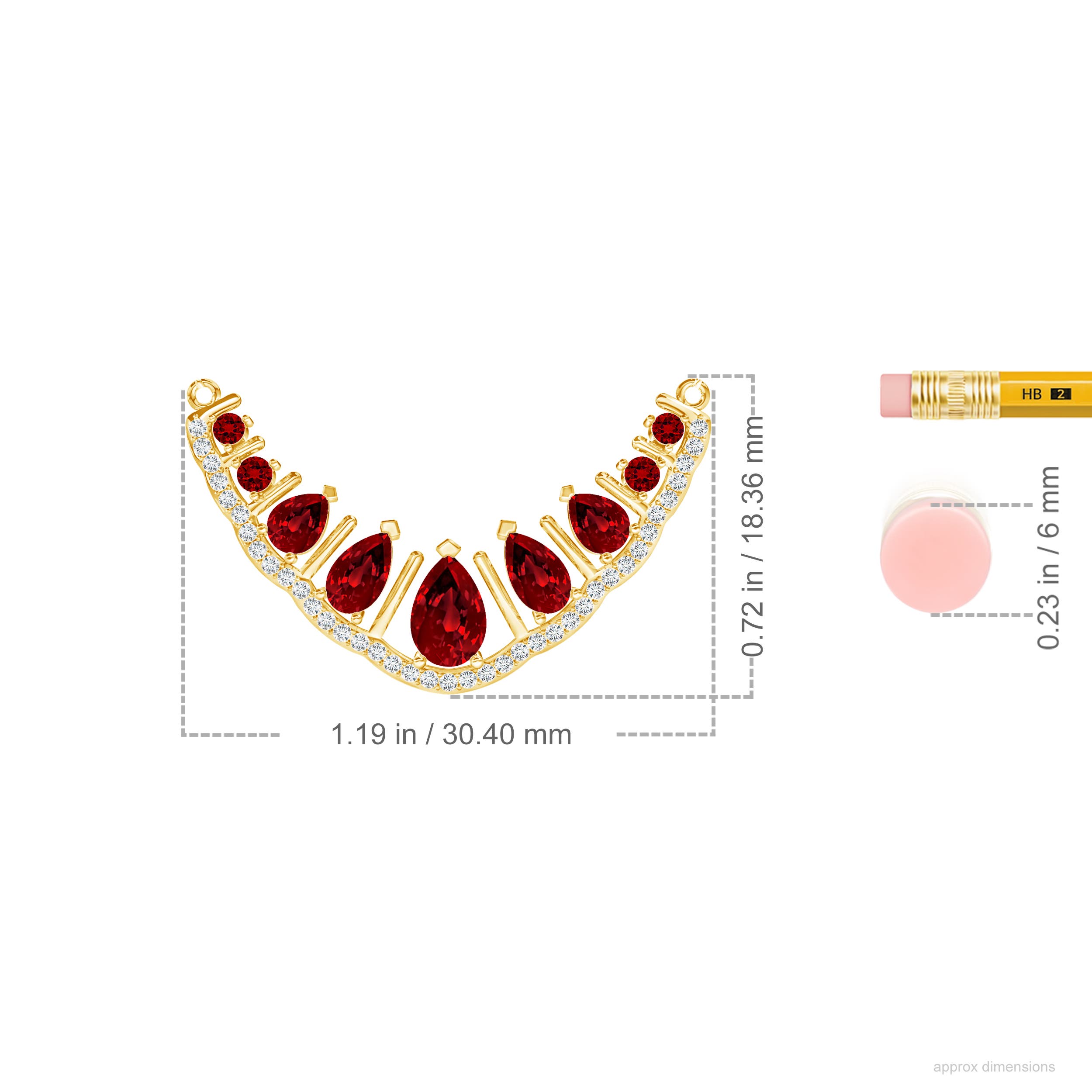 Premium - Lab-Grown Ruby / 1.6 CT / 14 KT Yellow Gold