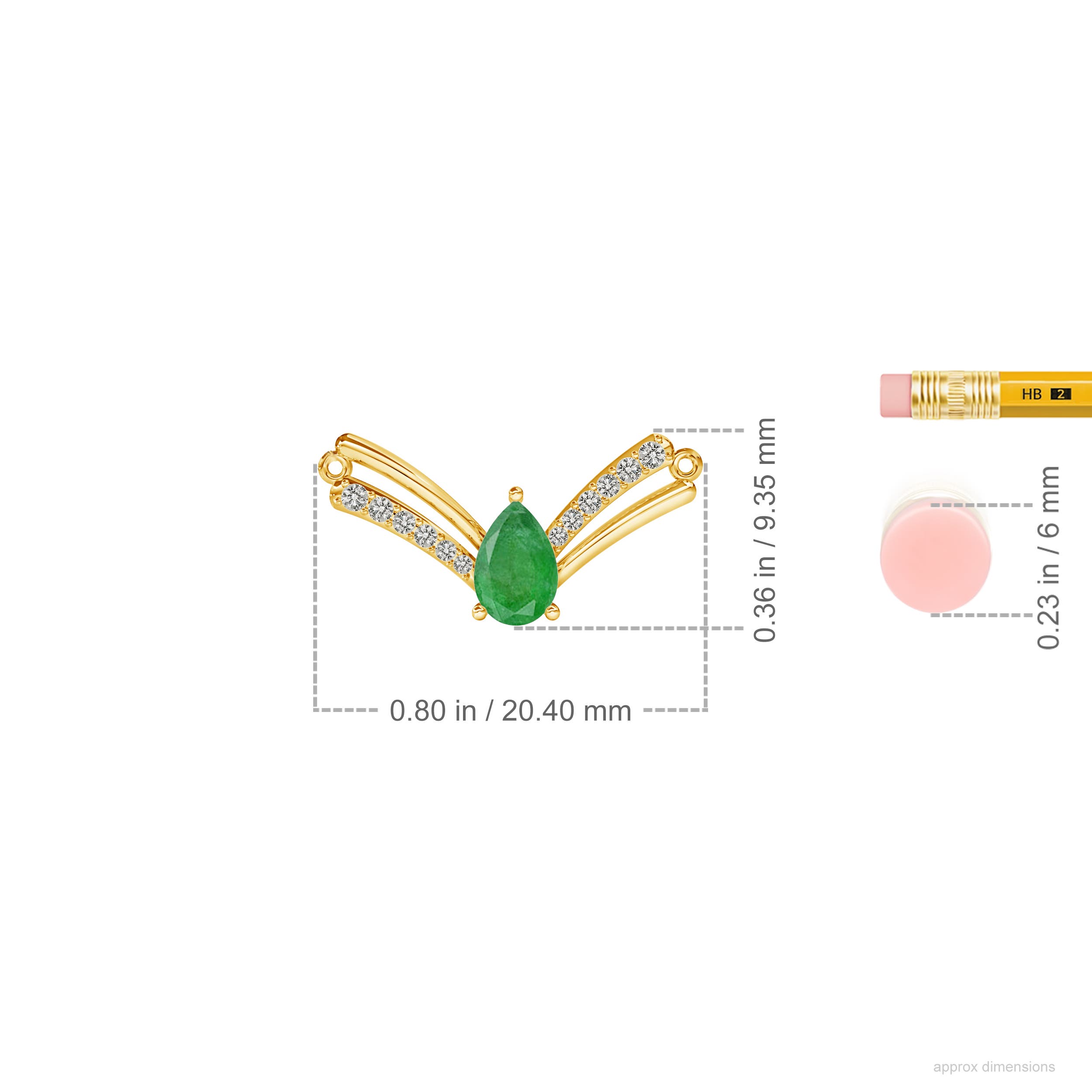 A - Emerald / 0.43 CT / 14 KT Yellow Gold