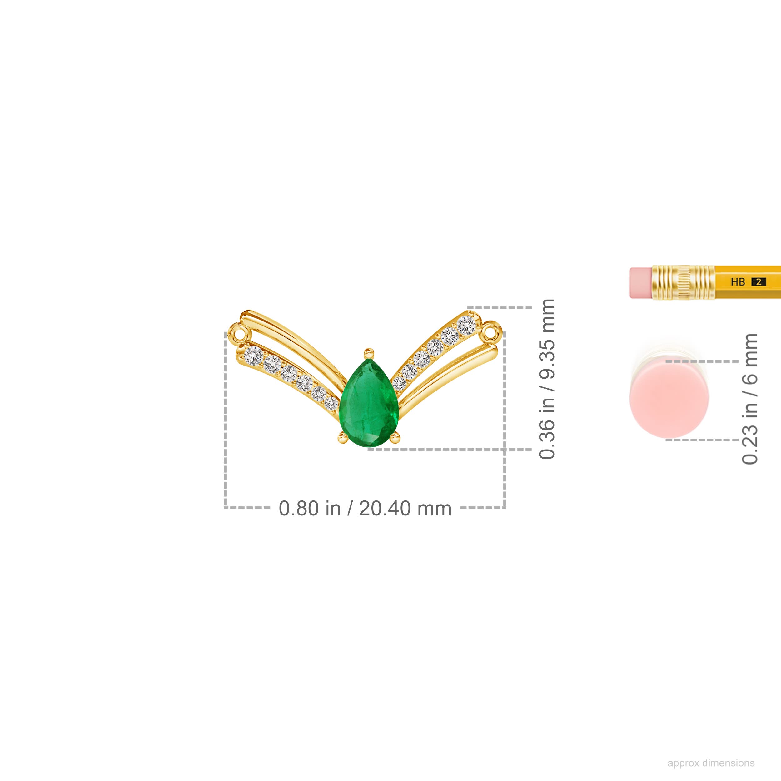 AA - Emerald / 0.43 CT / 14 KT Yellow Gold