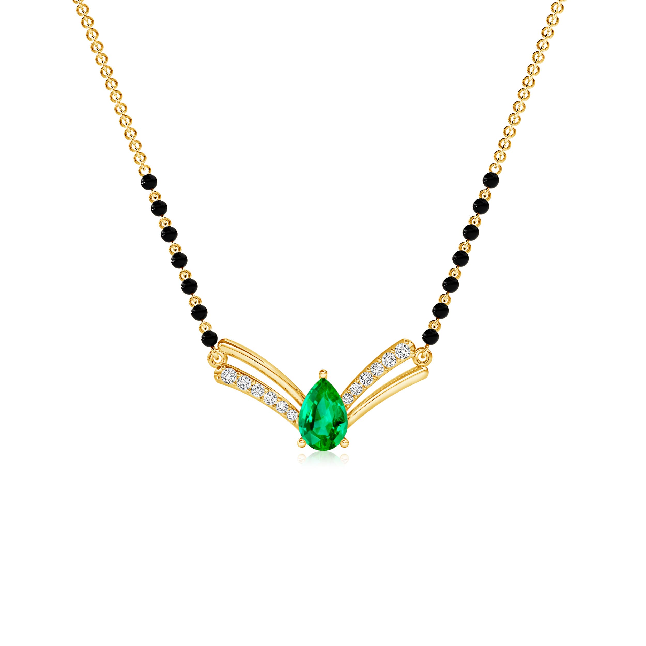 AAA - Emerald / 0.43 CT / 14 KT Yellow Gold