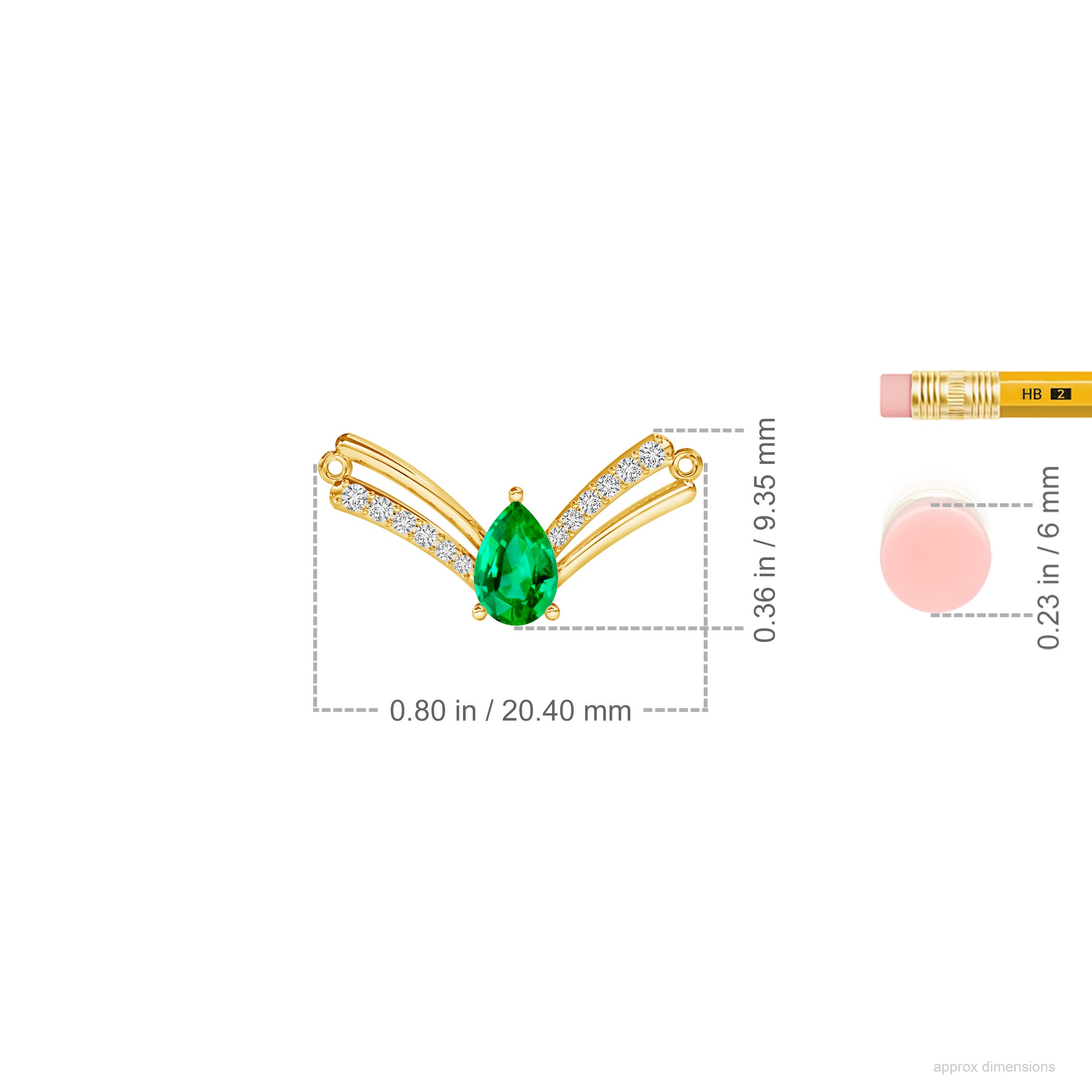 AAA - Emerald / 0.43 CT / 14 KT Yellow Gold