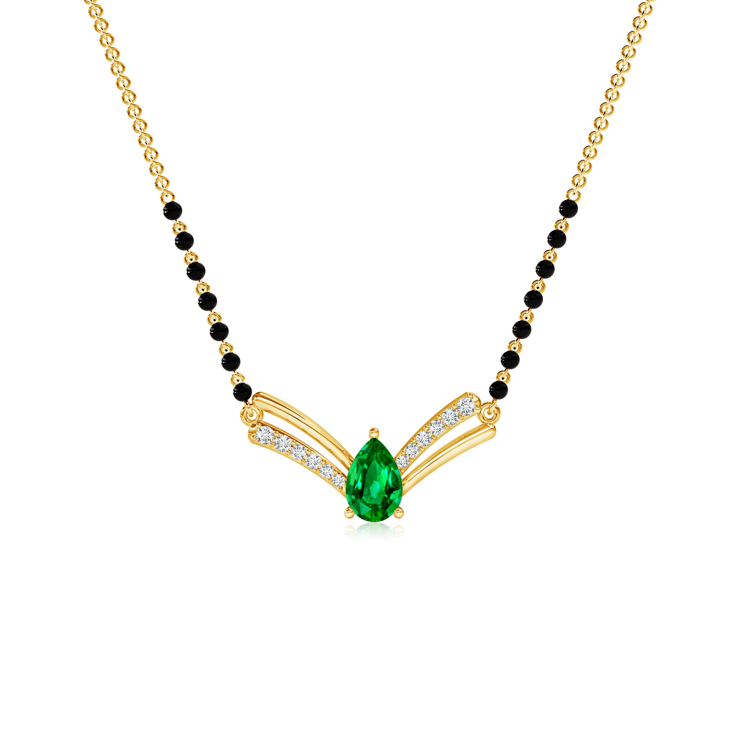 AAAA - Emerald / 0.43 CT / 14 KT Yellow Gold