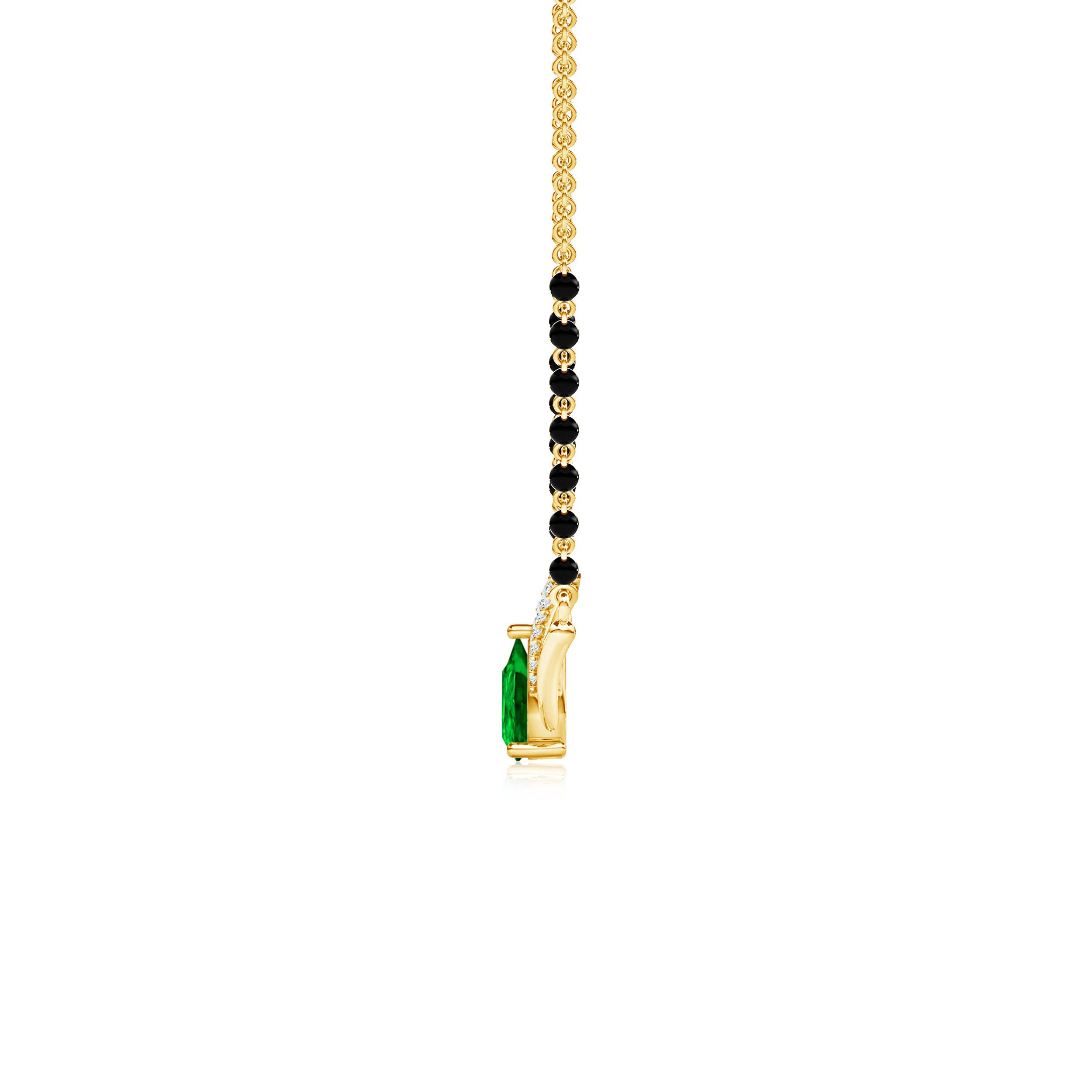 AAAA - Emerald / 0.43 CT / 14 KT Yellow Gold