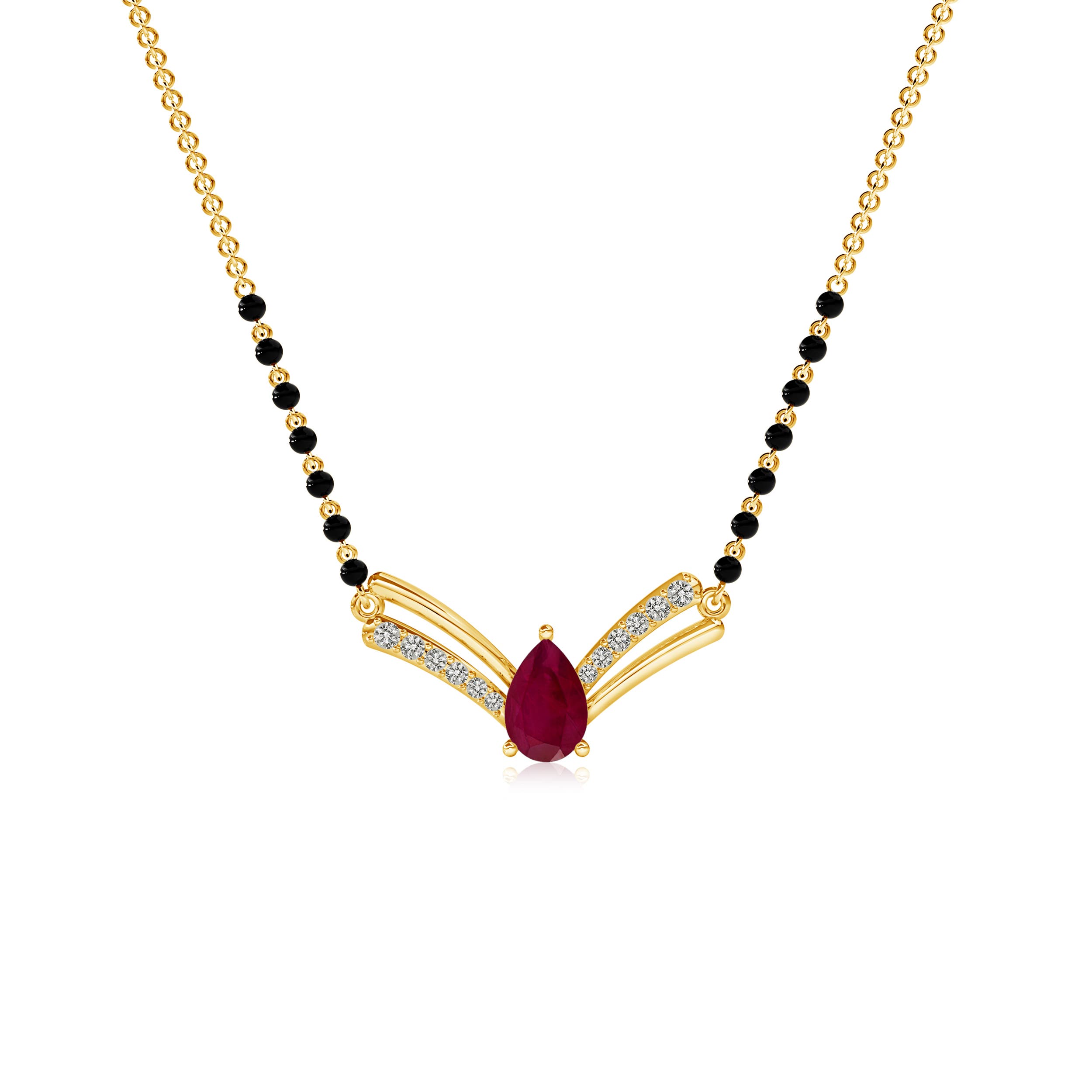 A - Ruby / 0.48 CT / 14 KT Yellow Gold