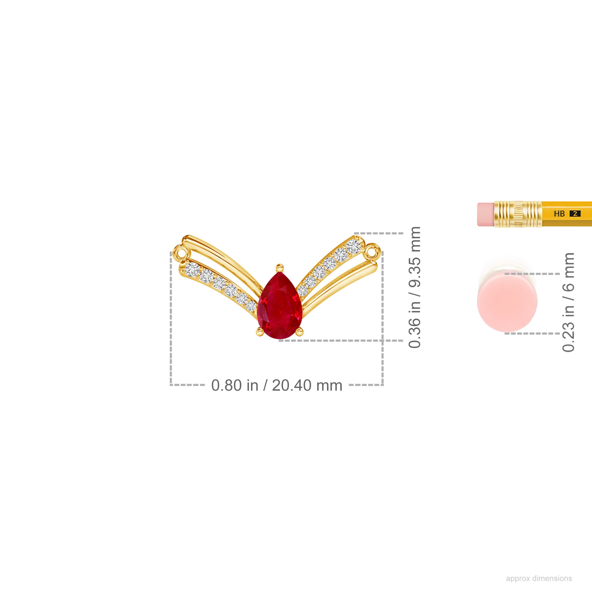 AAA - Ruby / 0.48 CT / 14 KT Yellow Gold