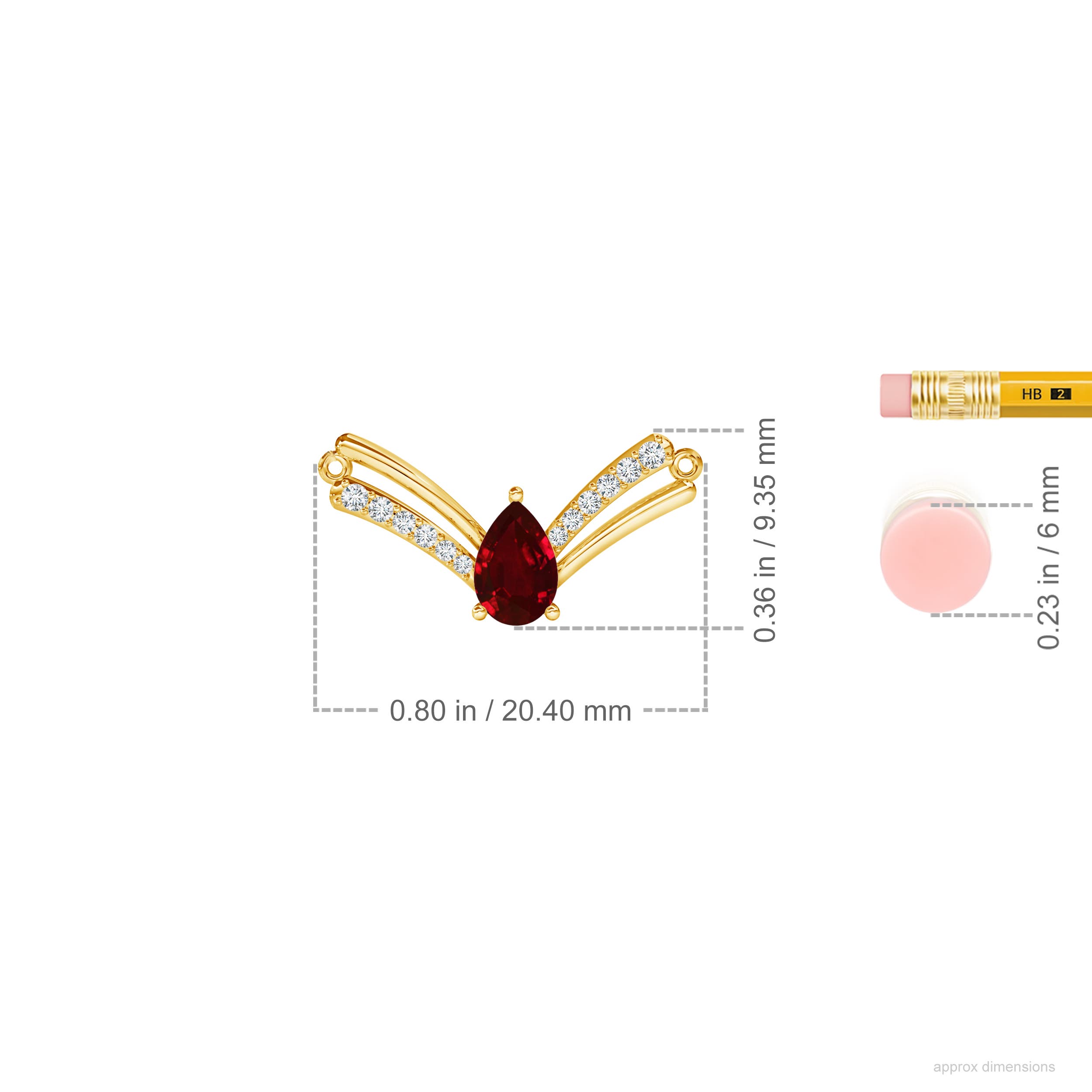 AAAA - Ruby / 0.48 CT / 14 KT Yellow Gold