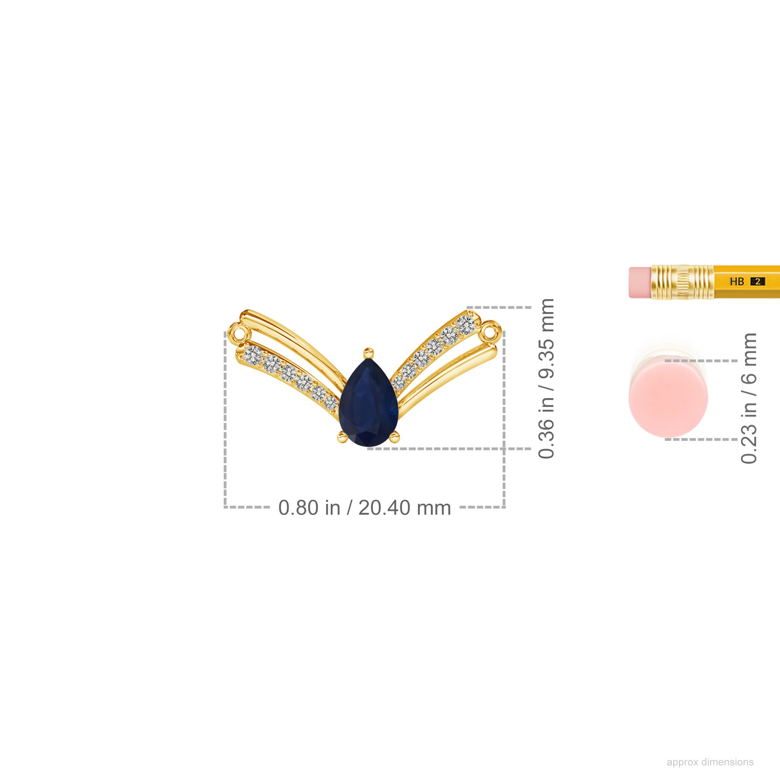 A - Blue Sapphire / 0.48 CT / 14 KT Yellow Gold