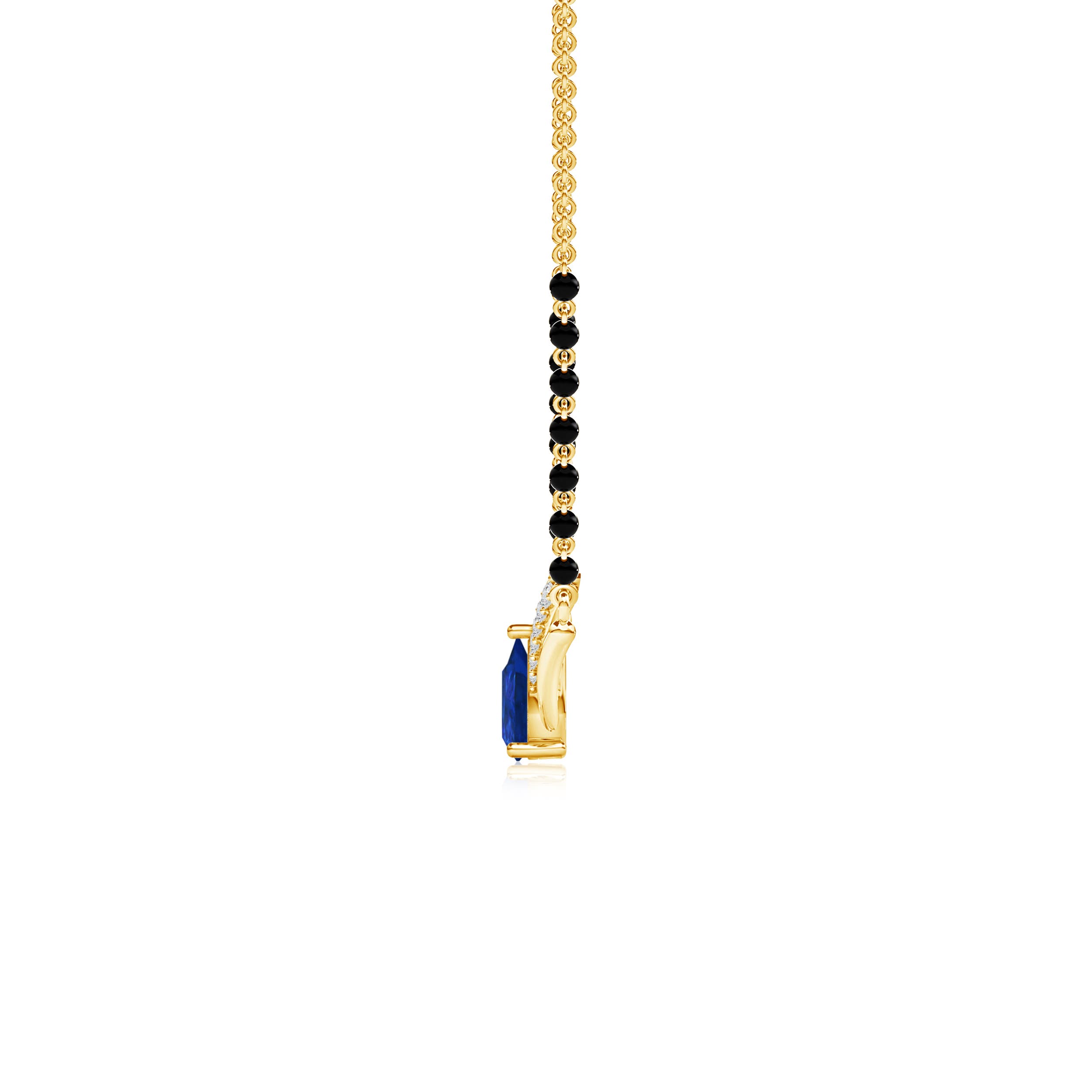 AAA - Blue Sapphire / 0.48 CT / 14 KT Yellow Gold