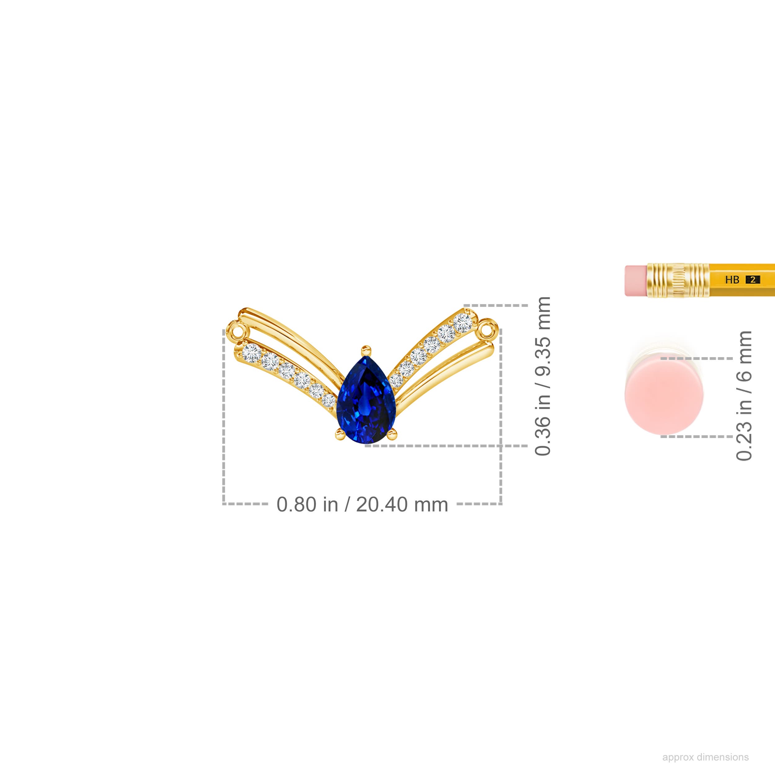 AAAA - Blue Sapphire / 0.48 CT / 14 KT Yellow Gold