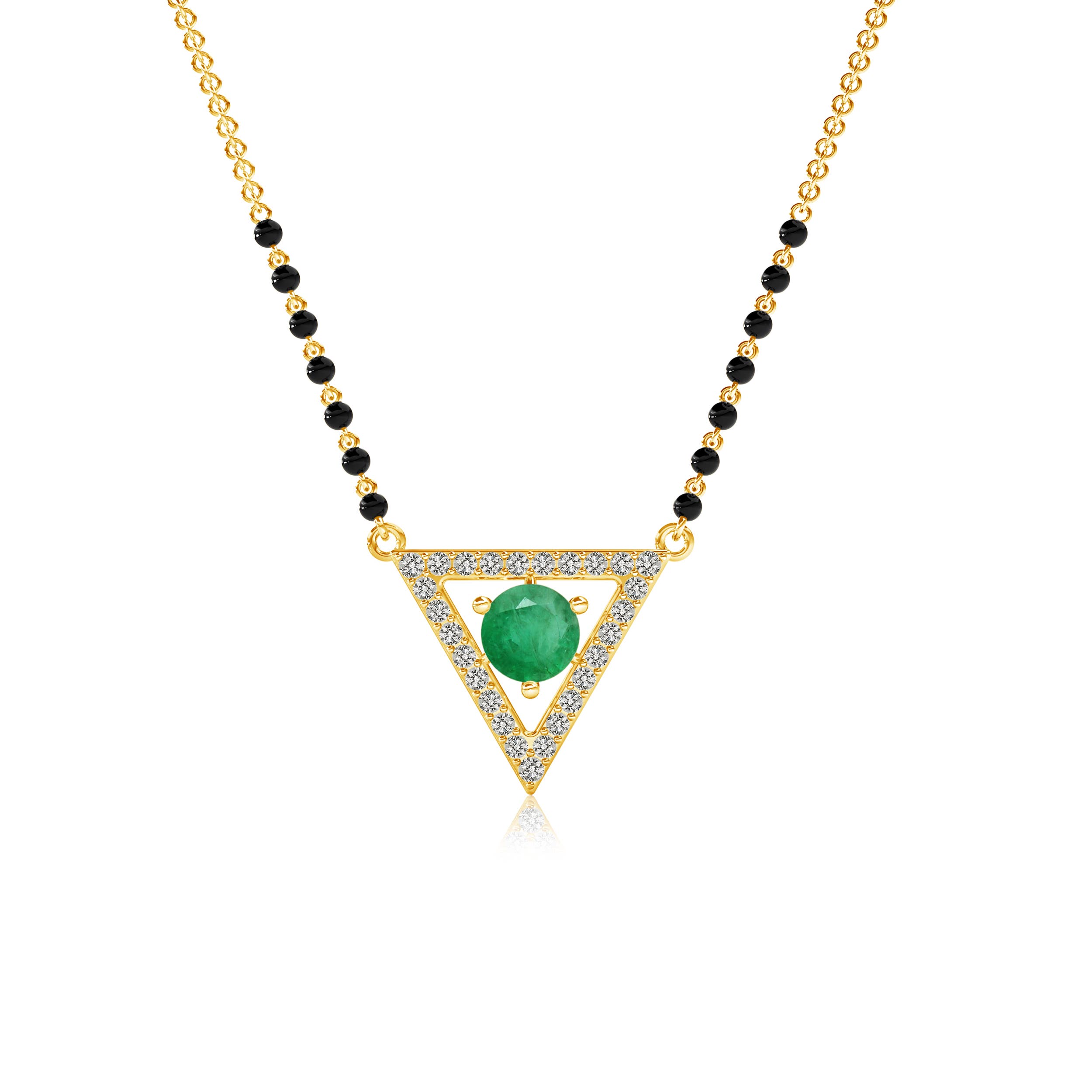 A - Emerald / 0.52 CT / 14 KT Yellow Gold