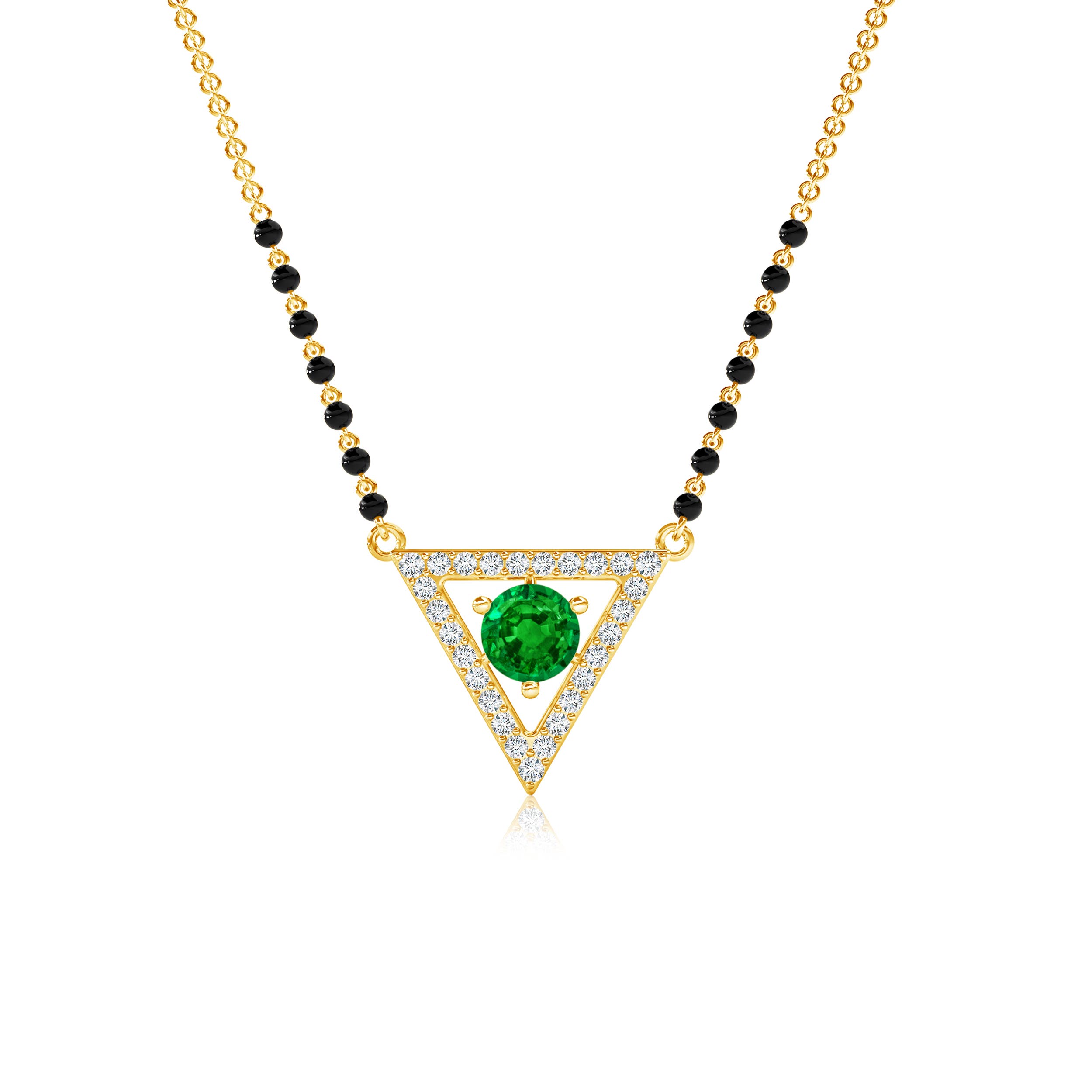 AAAA - Emerald / 0.52 CT / 14 KT Yellow Gold