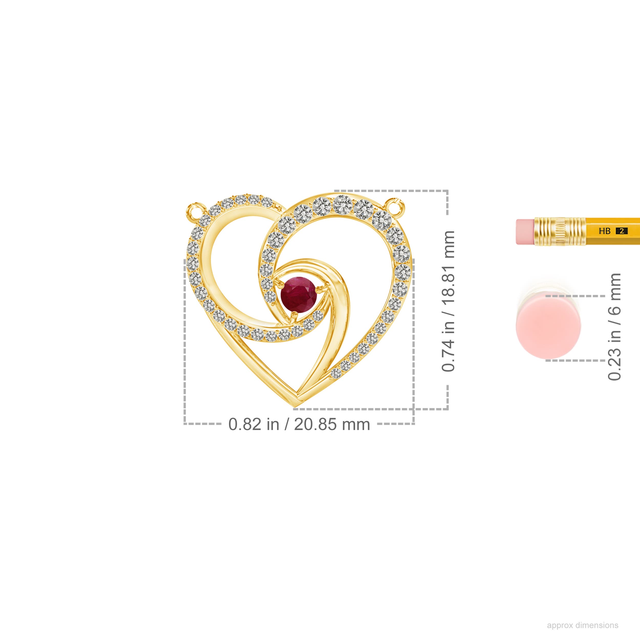 A - Ruby / 0.51 CT / 14 KT Yellow Gold