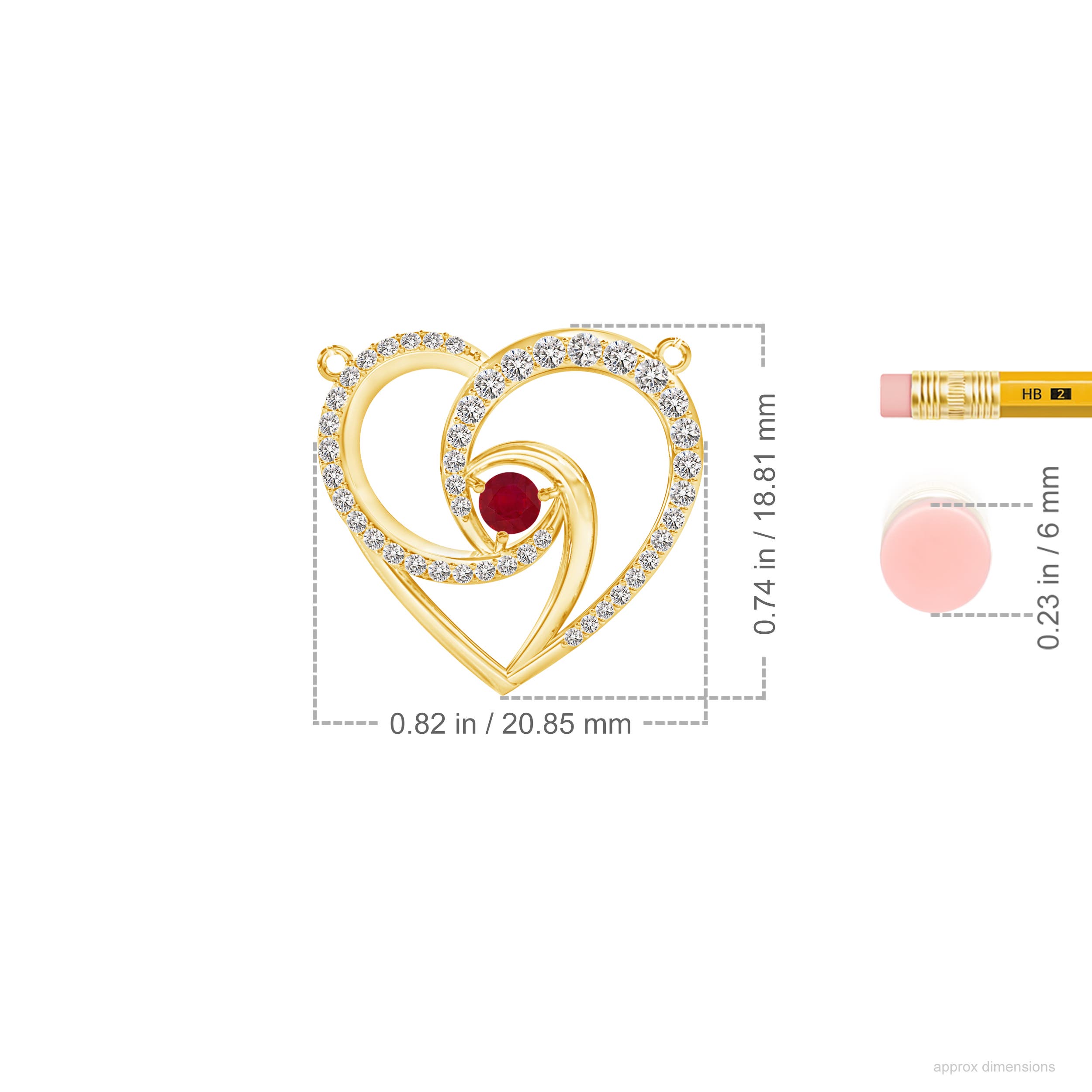 AA - Ruby / 0.51 CT / 14 KT Yellow Gold