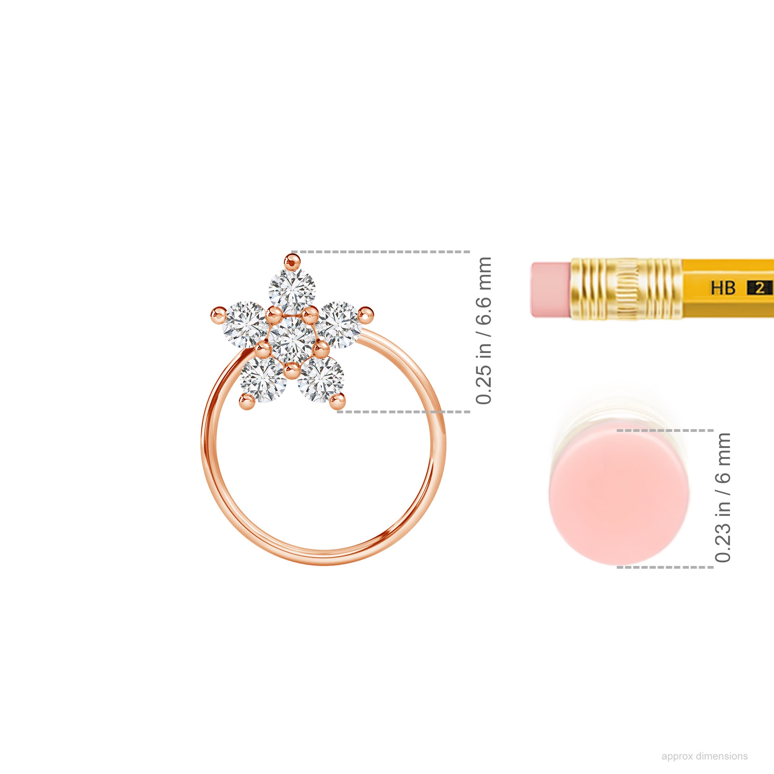 H, SI2 / 0.15 CT / 14 KT Rose Gold