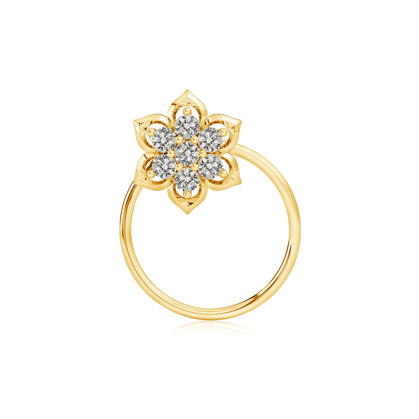 Lotus Petal Natural Diamond Nose Pin