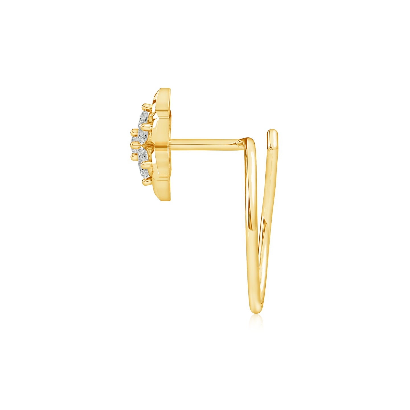 Lotus Petal Natural Diamond Nose Pin