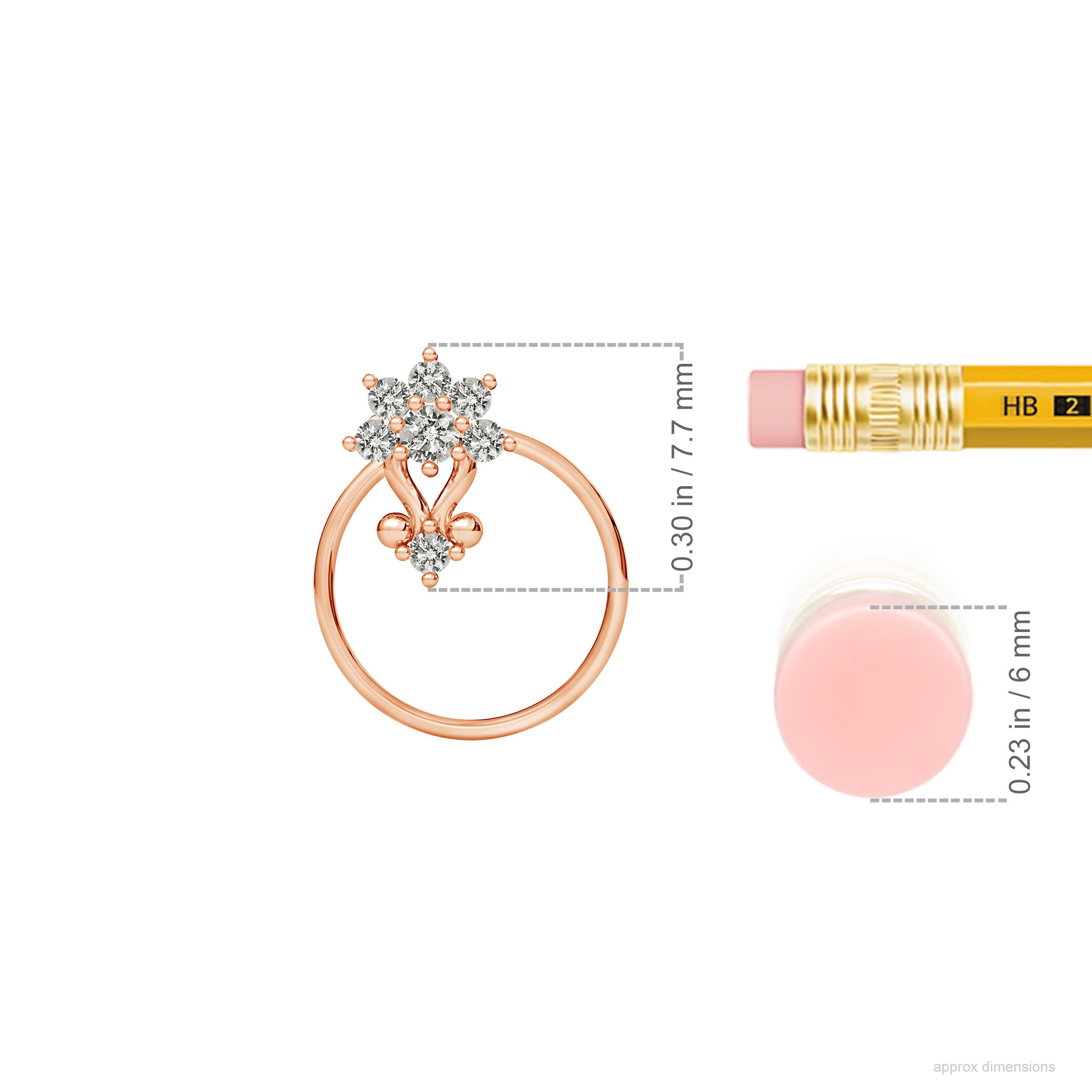 K, I3 / 0.09 CT / 14 KT Rose Gold