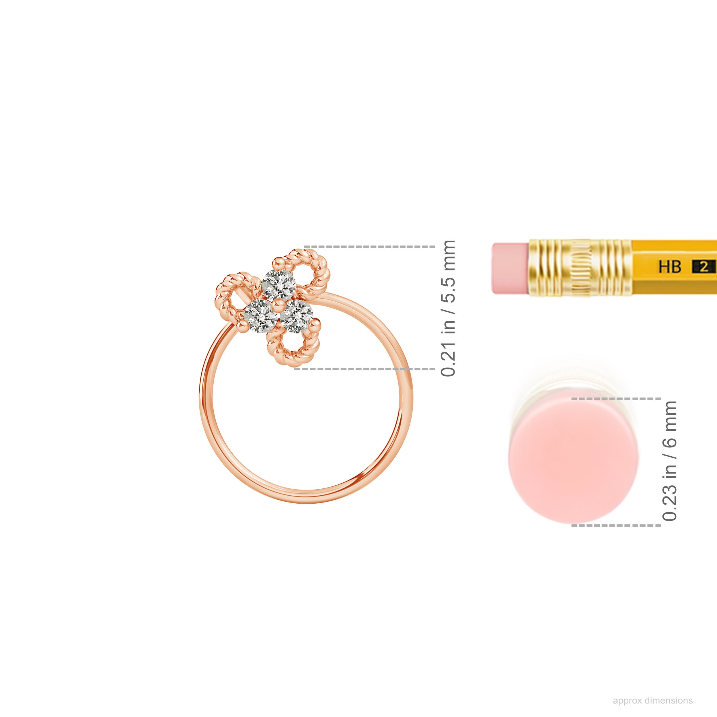 K, I3 / 0.04 CT / 14 KT Rose Gold