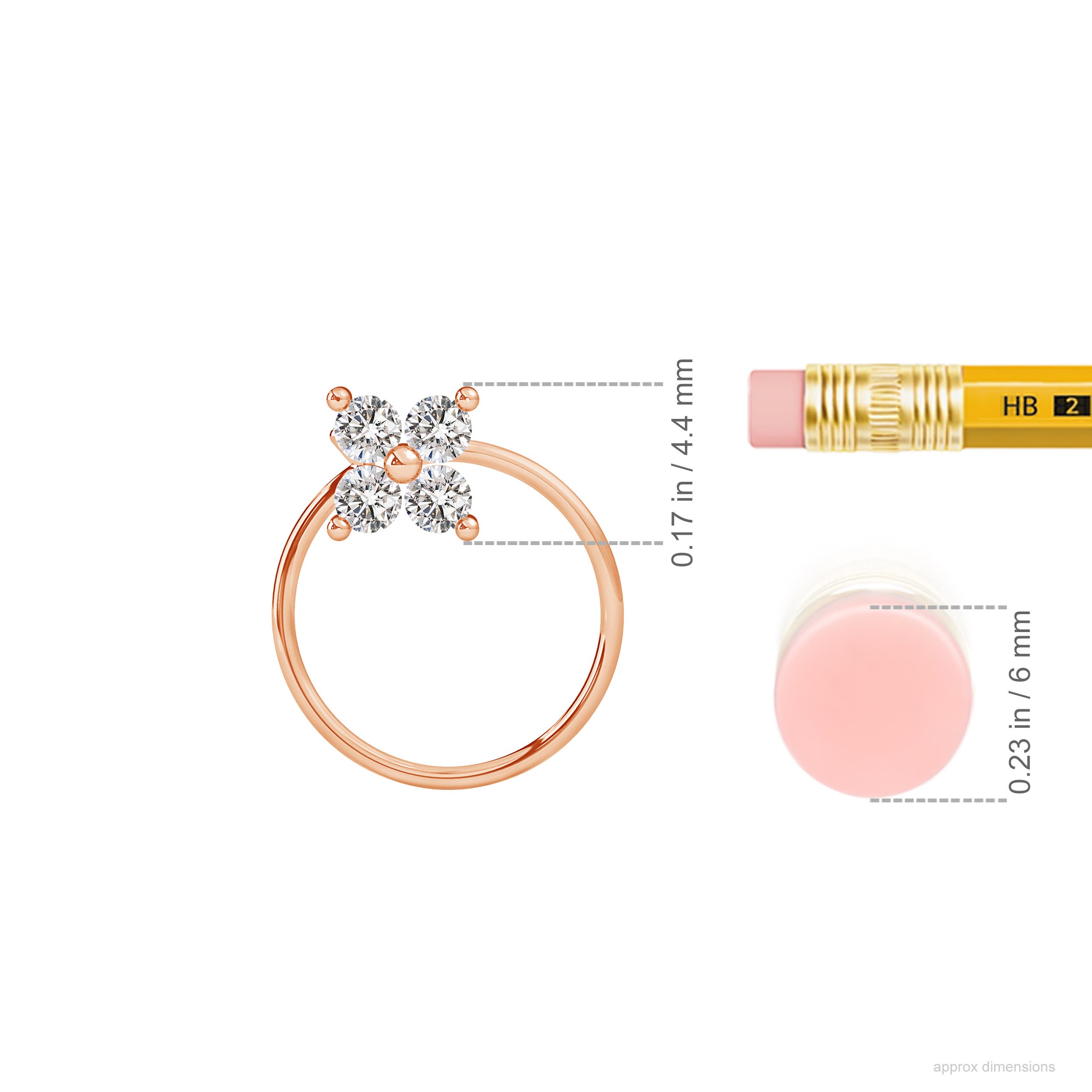 I-J, I1-I2 / 0.1 CT / 14 KT Rose Gold