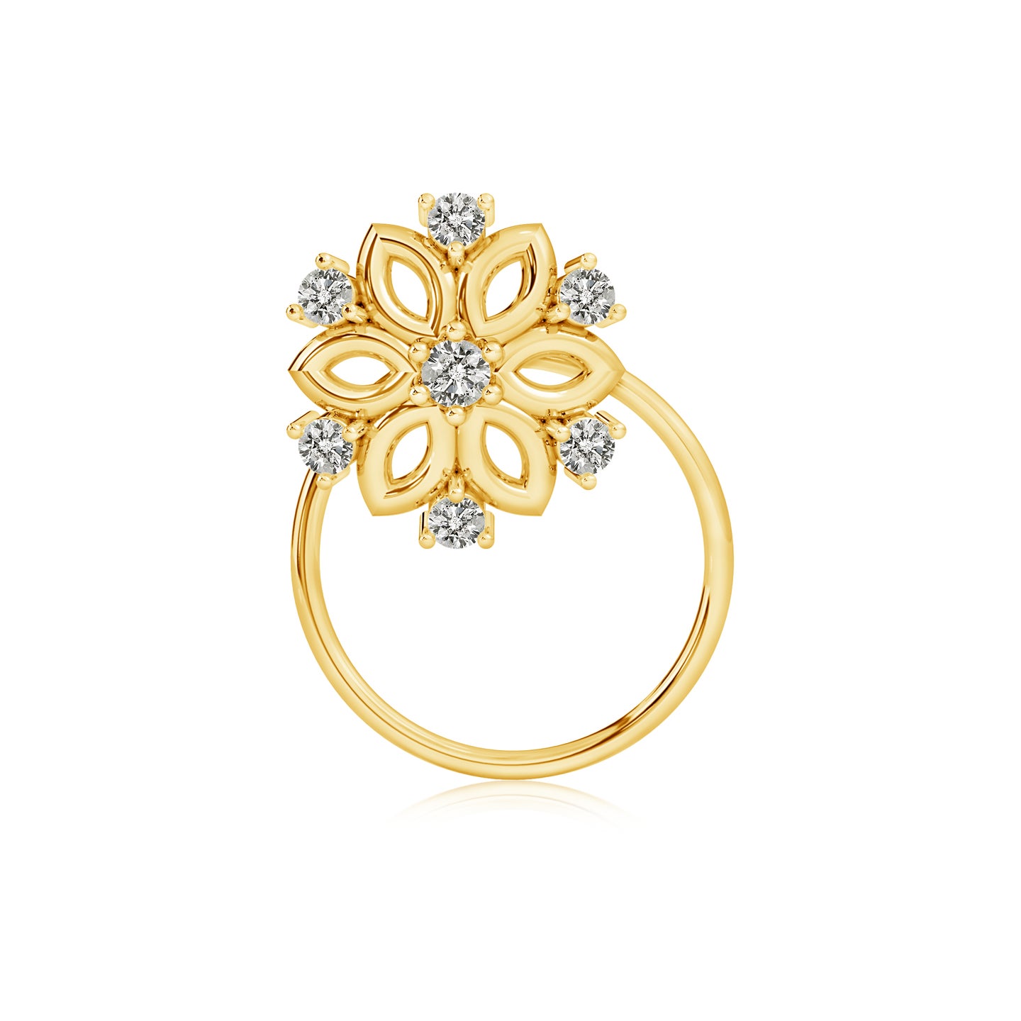 Clematis Flower Natural Diamond Nose Pin