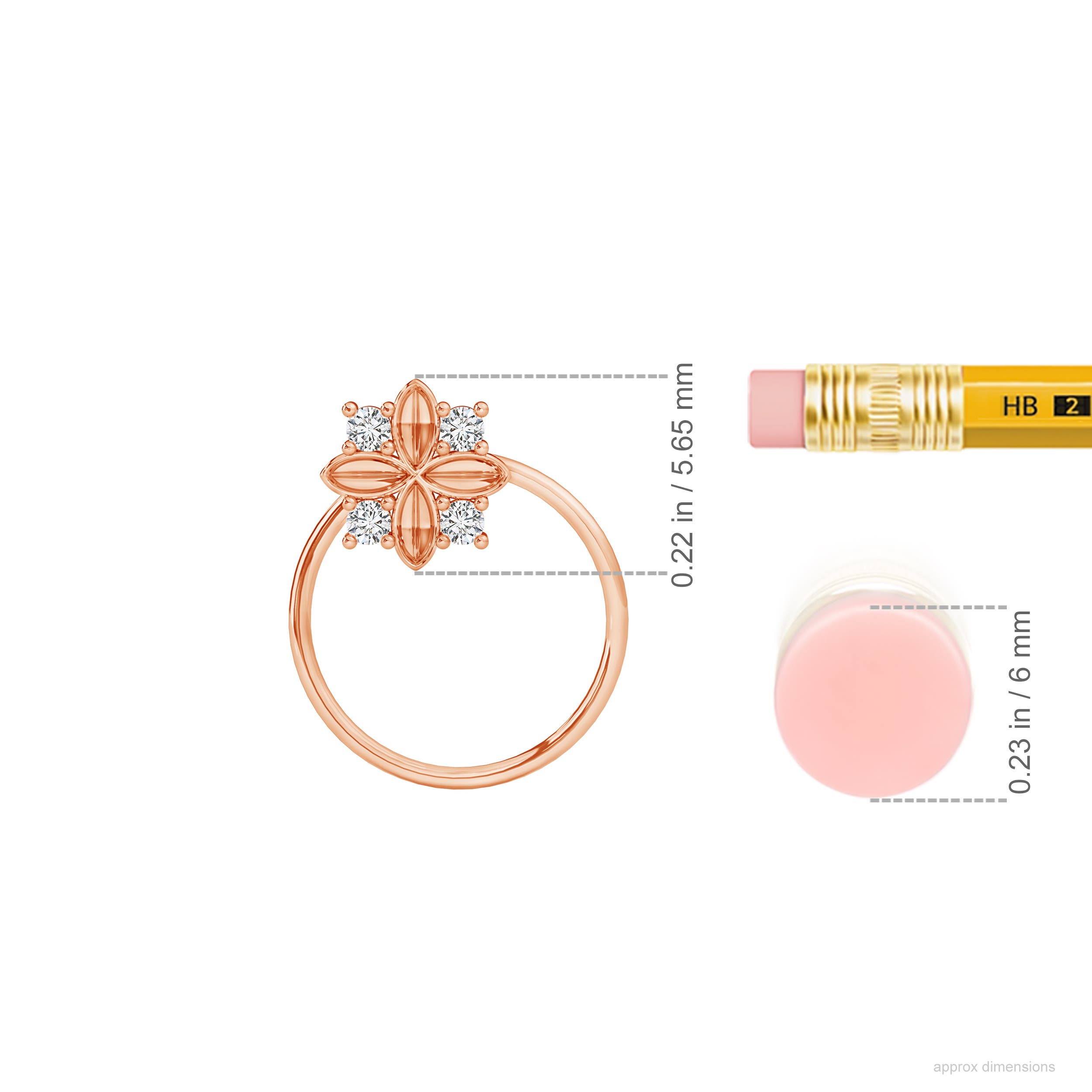 H, SI2 / 0.04 CT / 14 KT Rose Gold