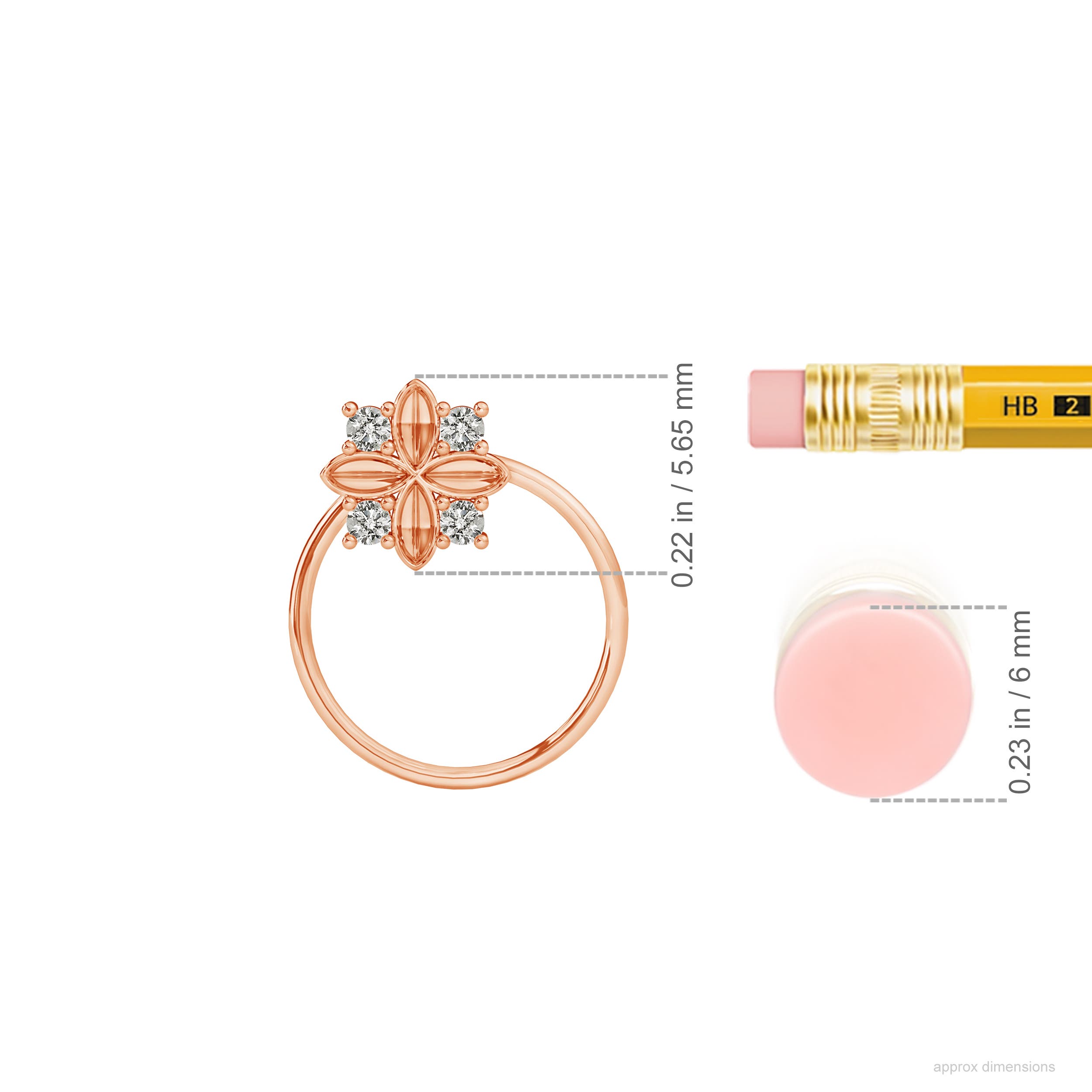 K, I3 / 0.04 CT / 14 KT Rose Gold