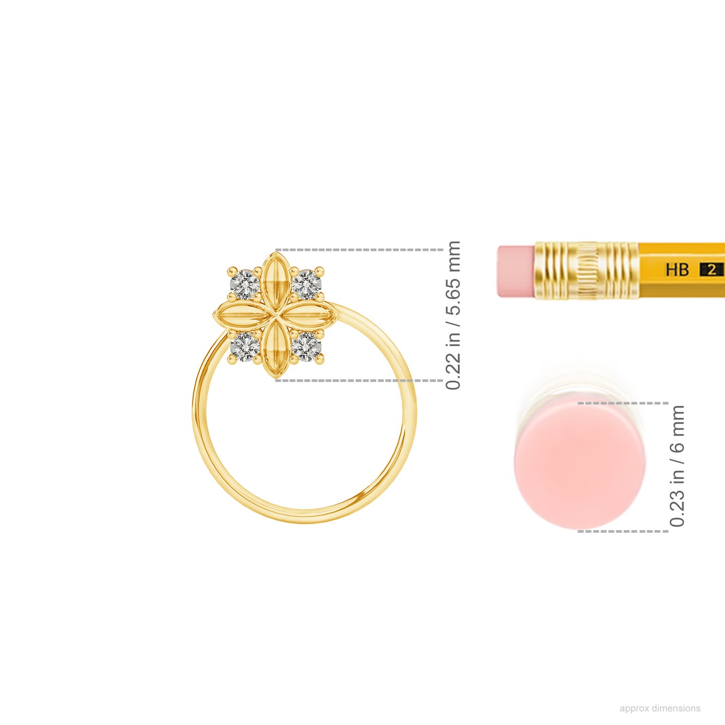 Susan Petal Natural Diamond Nose Pin