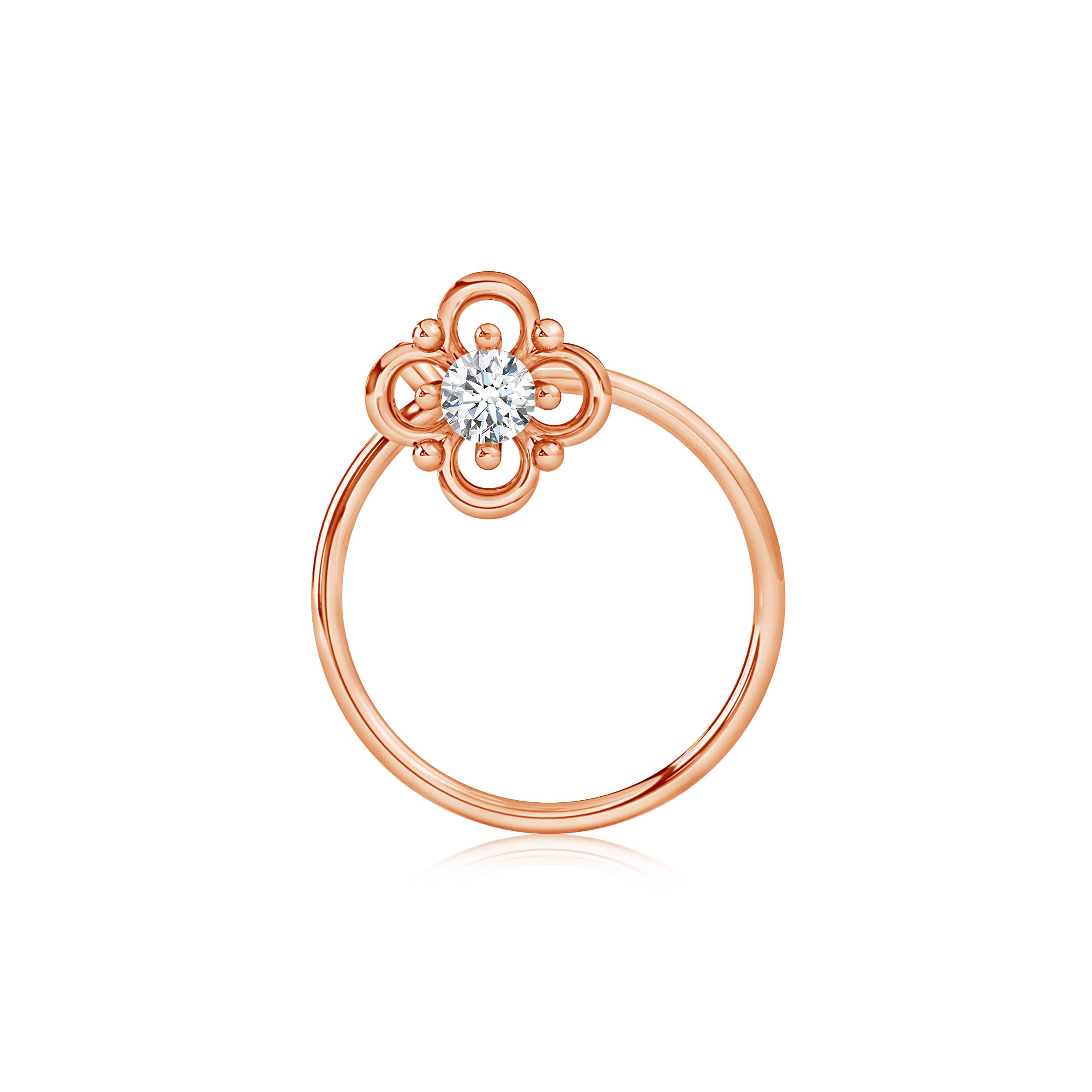 G, VS2 / 0.04 CT / 14 KT Rose Gold