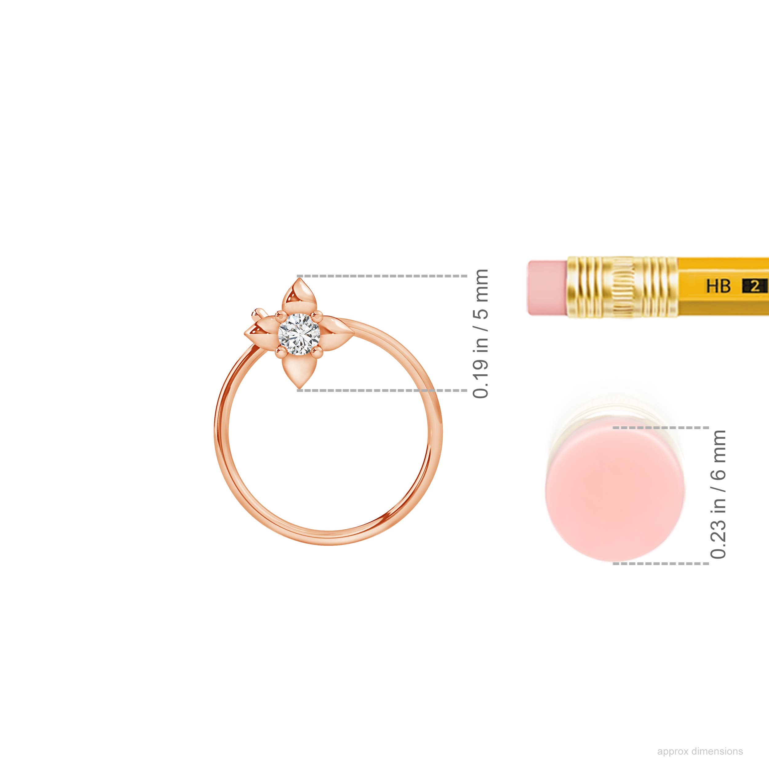 H, SI2 / 0.03 CT / 14 KT Rose Gold