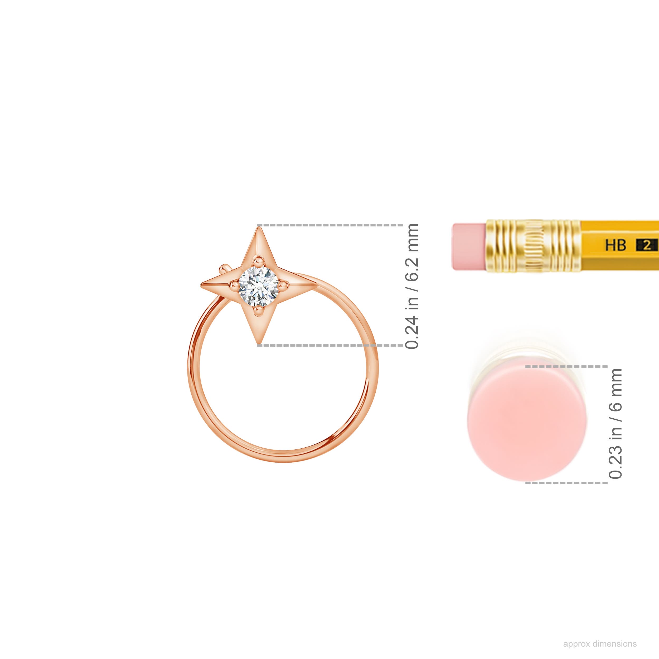 G, VS2 / 0.04 CT / 14 KT Rose Gold