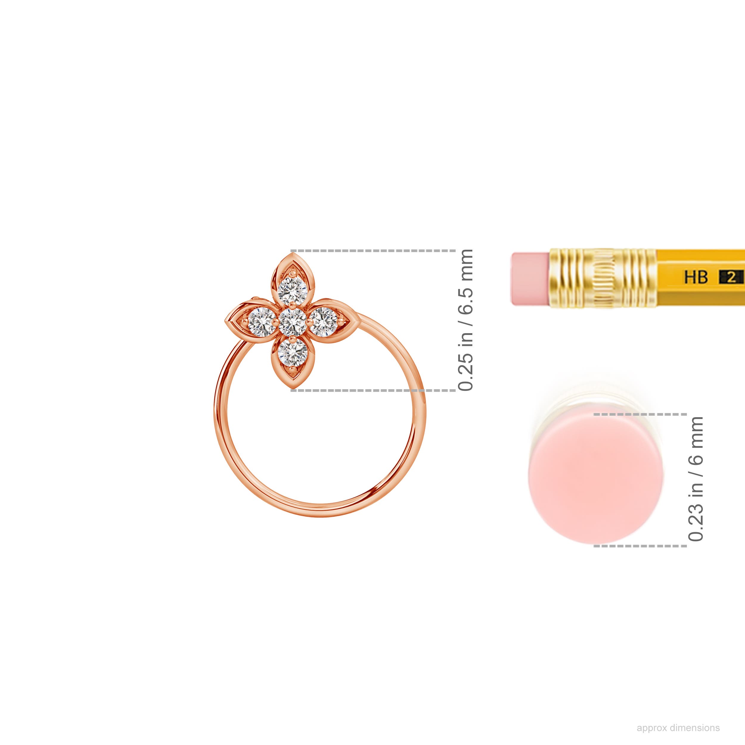 I-J, I1-I2 / 0.05 CT / 14 KT Rose Gold