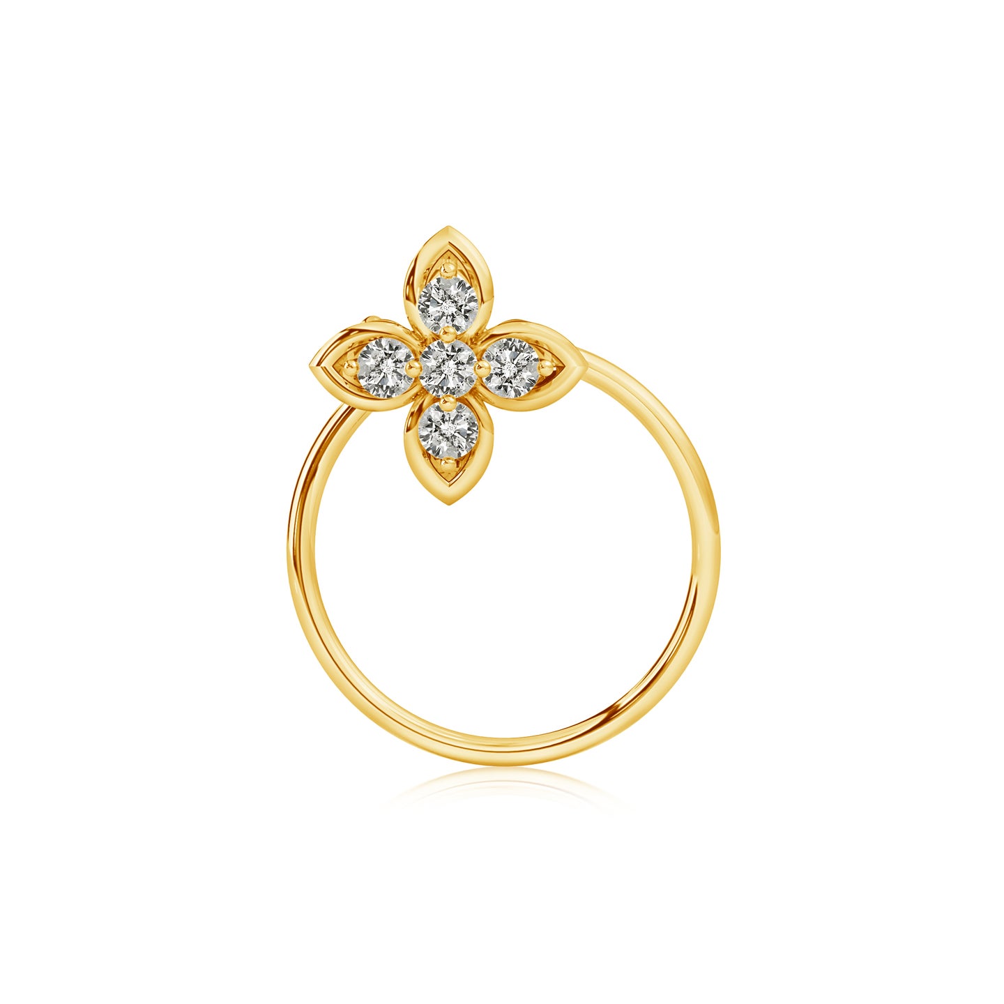 Flower Blossom Natural Diamond  Nose Pin