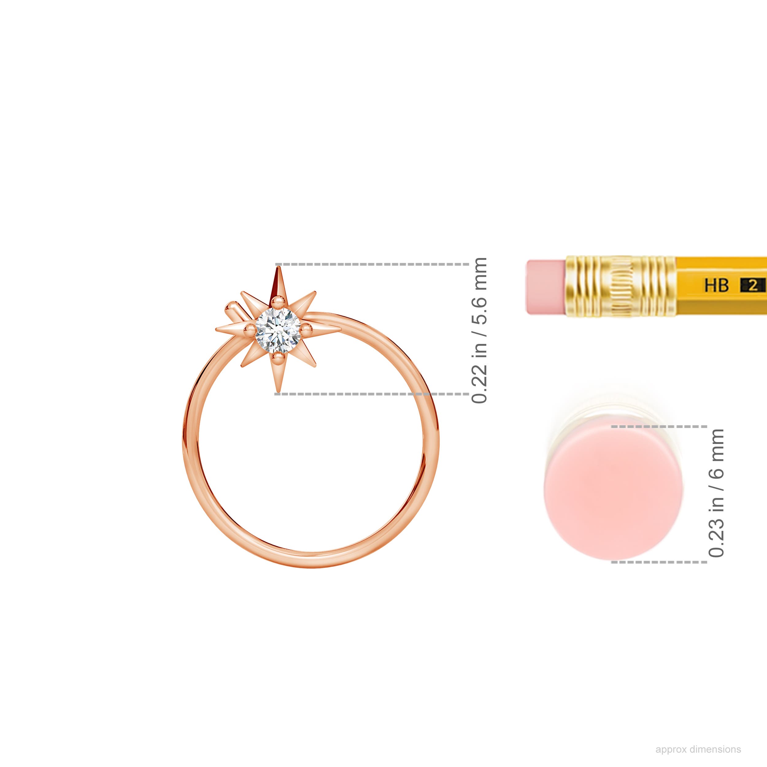 G, VS2 / 0.03 CT / 14 KT Rose Gold