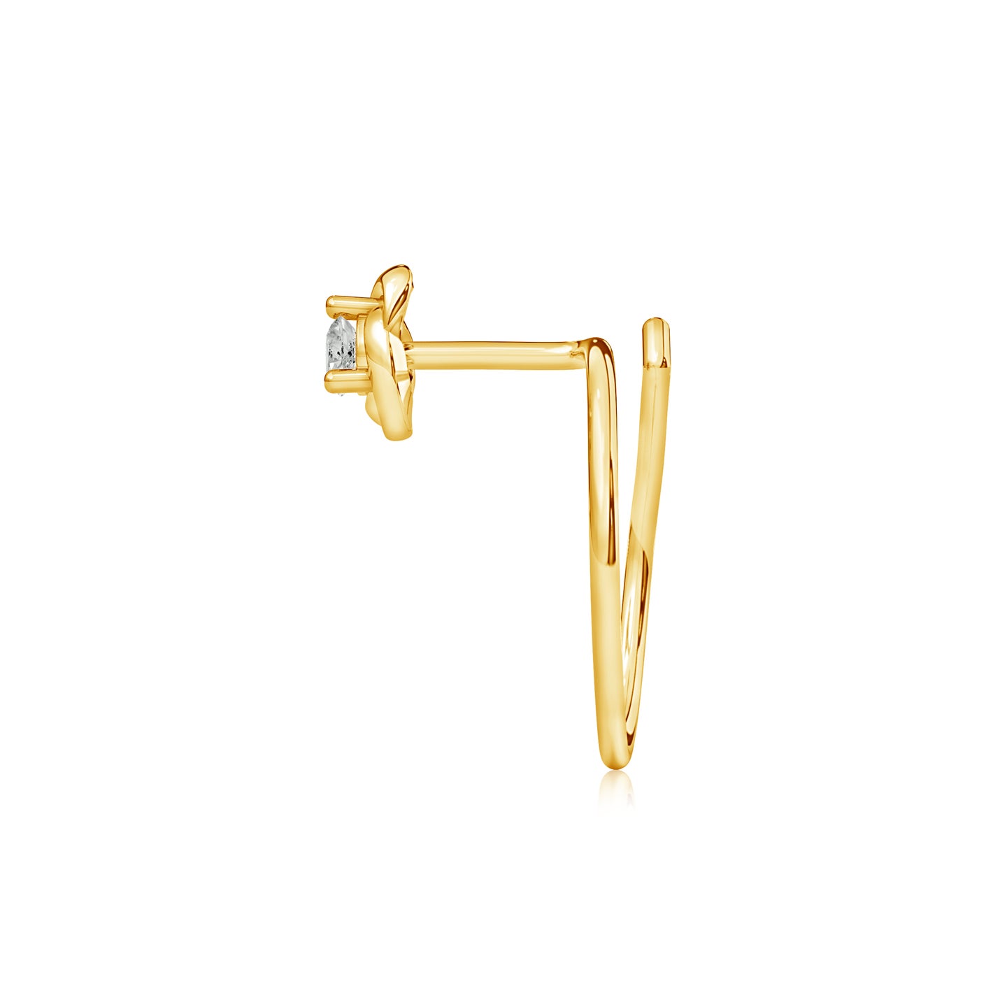 Rose Flower Solitaire Natural Diamond Nose Pin