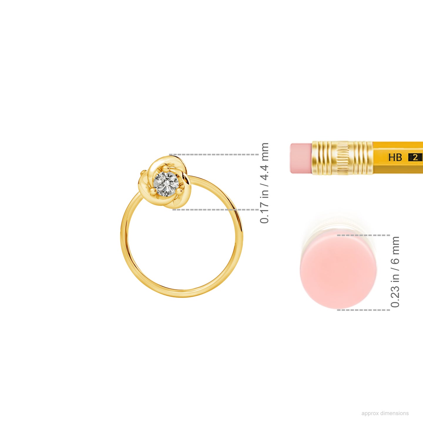Rose Flower Solitaire Natural Diamond Nose Pin