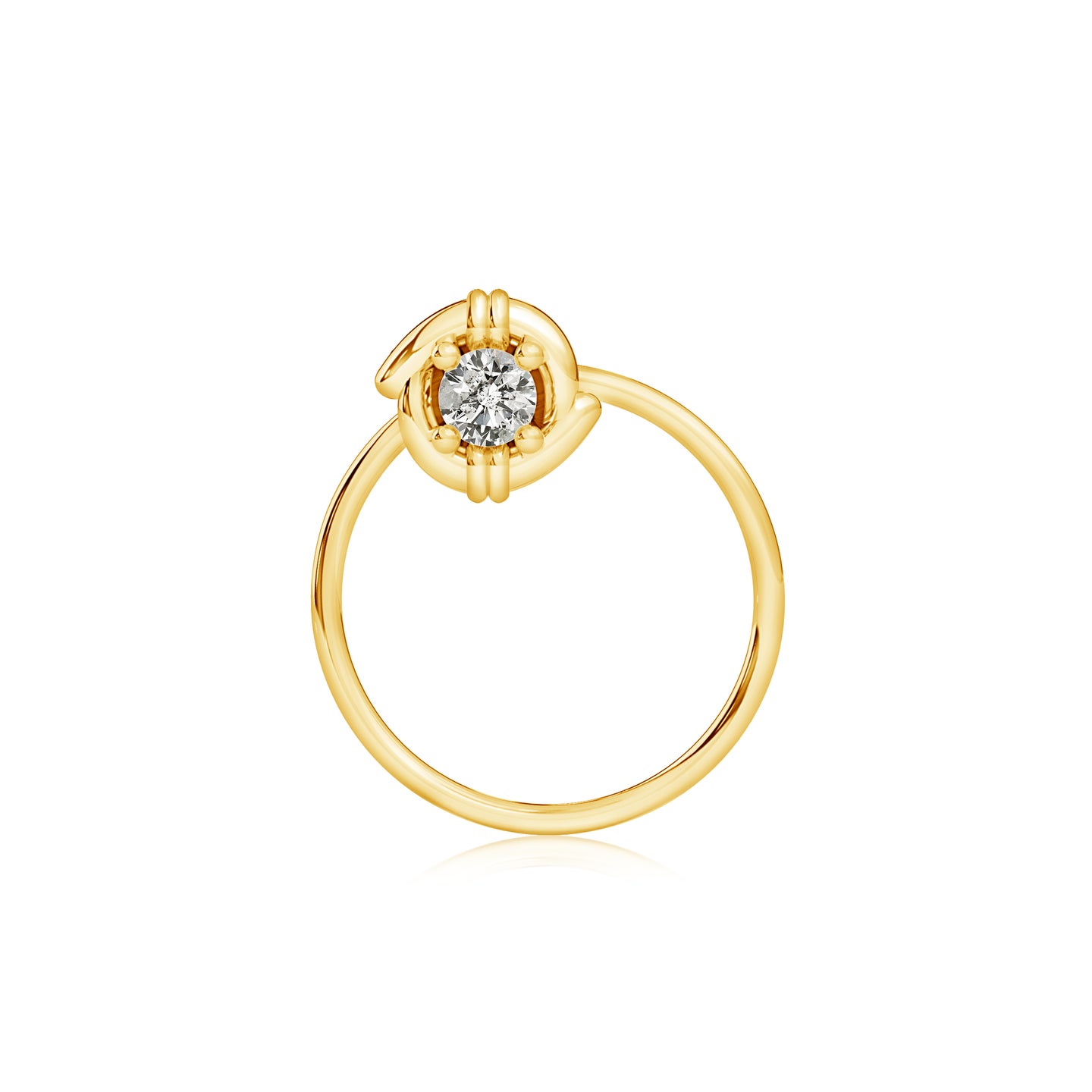 Love Knot Natural Diamond Solitaire Nose Pin