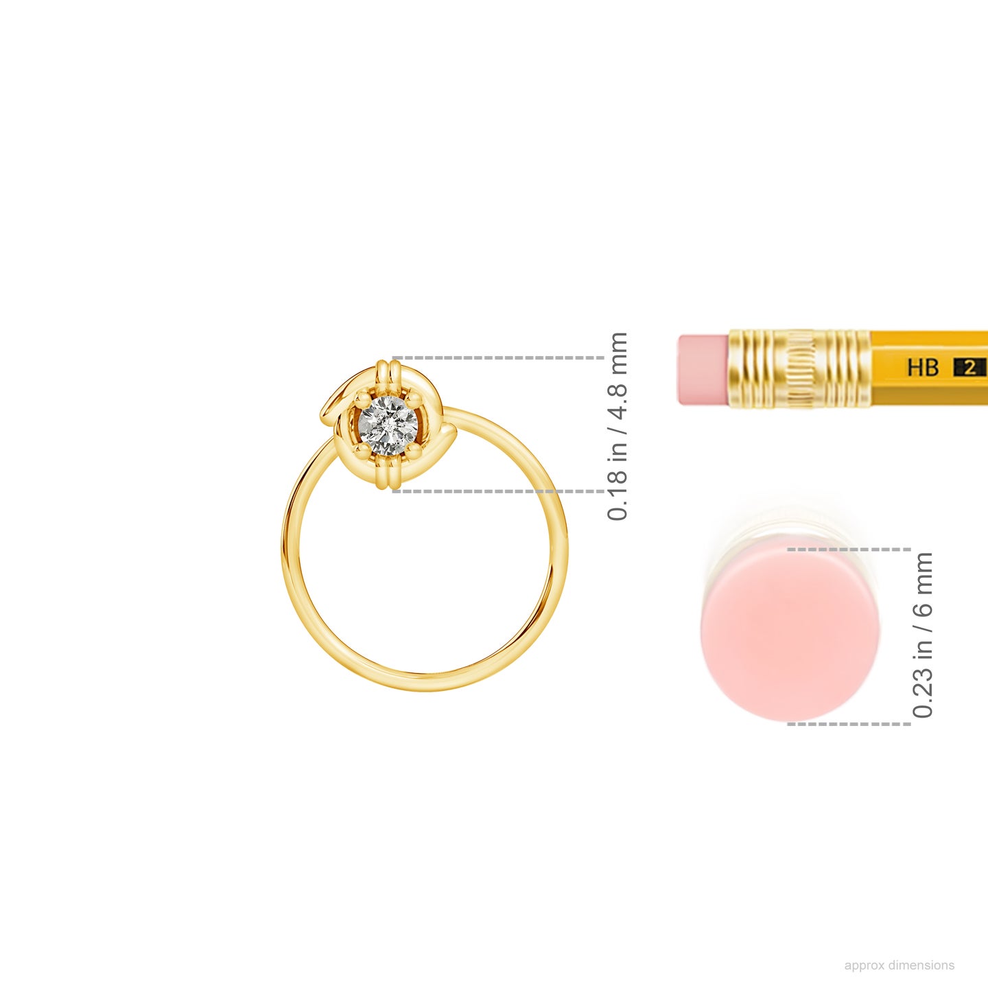 Love Knot Natural Diamond Solitaire Nose Pin