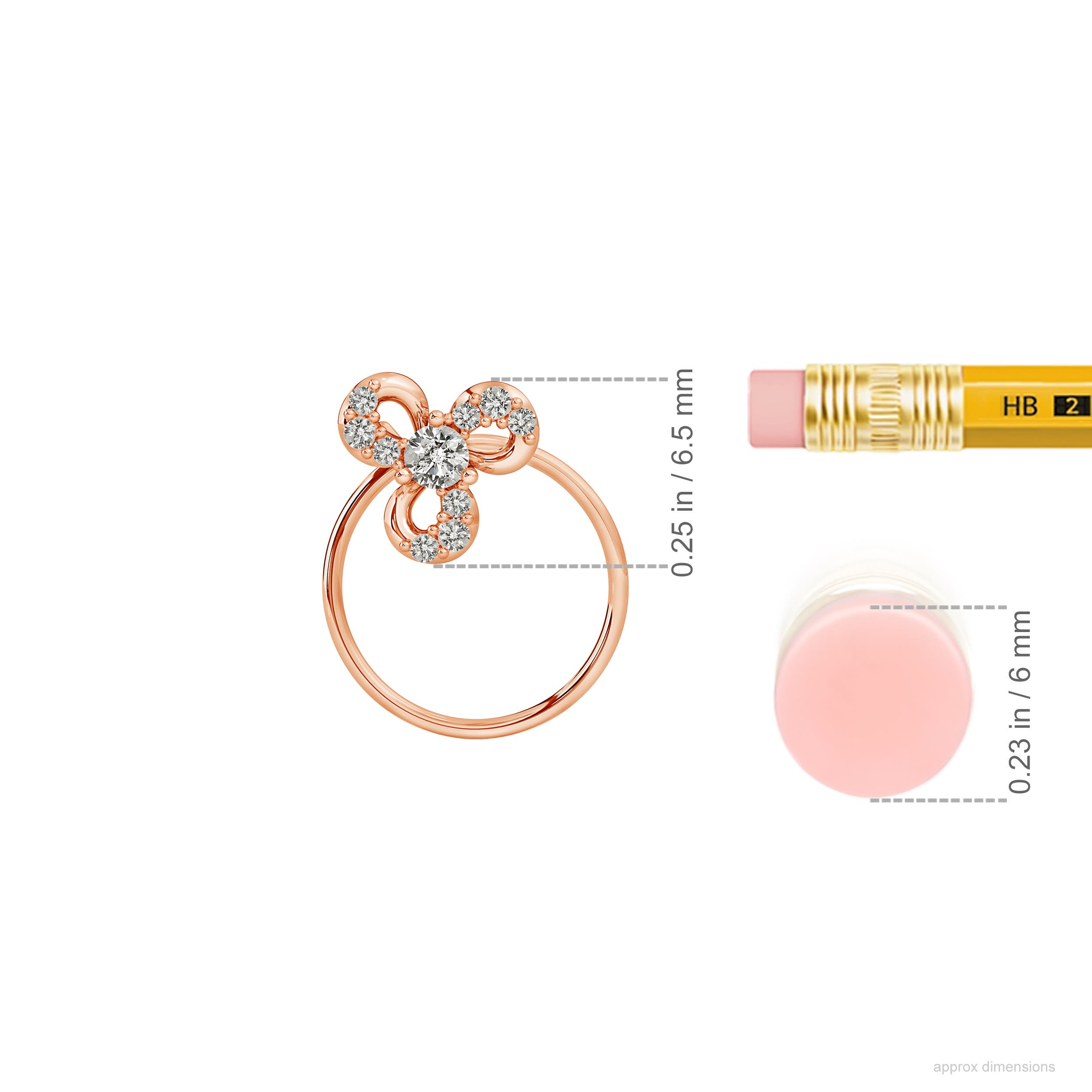 K, I3 / 0.07 CT / 14 KT Rose Gold