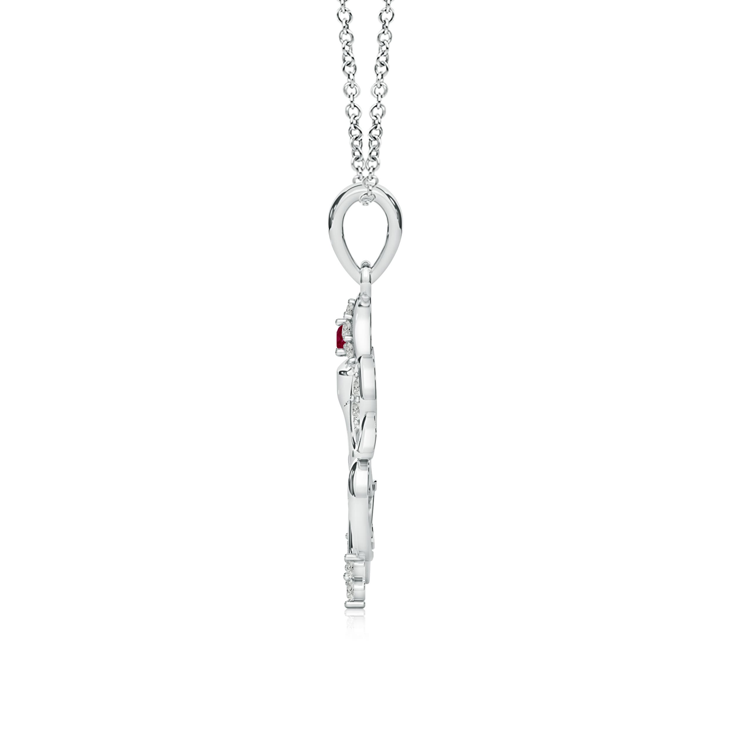 A - Ruby / 0.23 CT / 14 KT White Gold