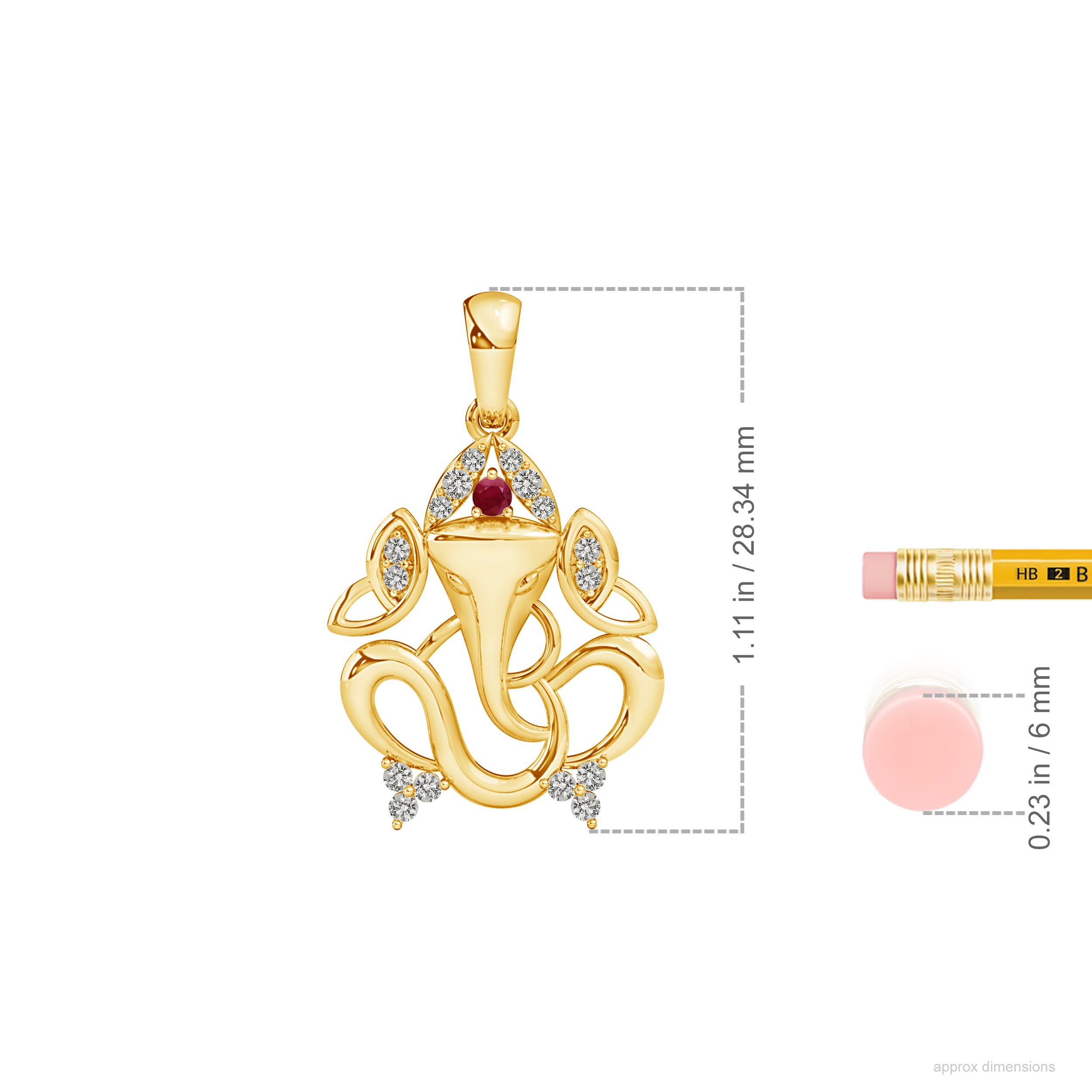 A - Ruby / 0.23 CT / 14 KT Yellow Gold